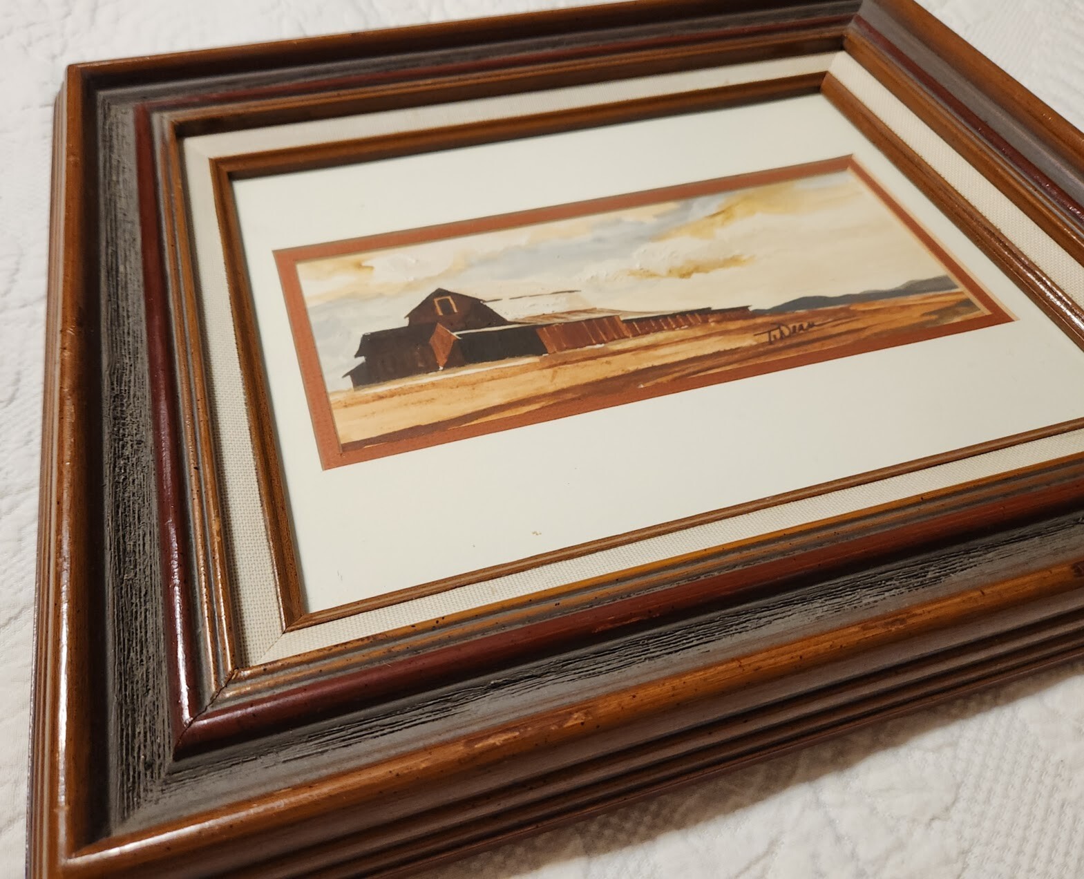 Teresa English Dean SUNSET SUNRISE Original Earth Pigment Painting Signed 14×17