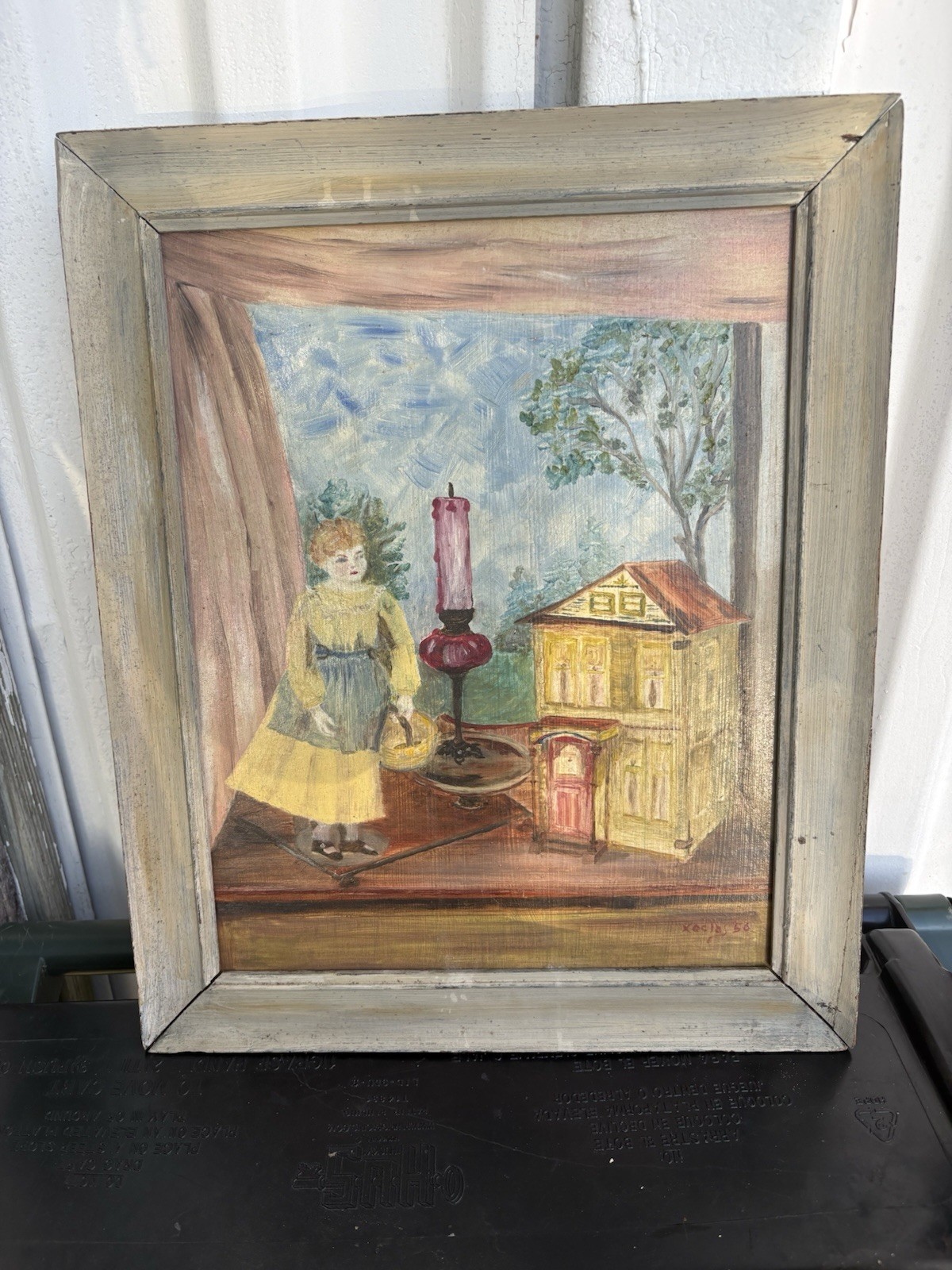 Signed & Dated 1956 Oil On Board Painting