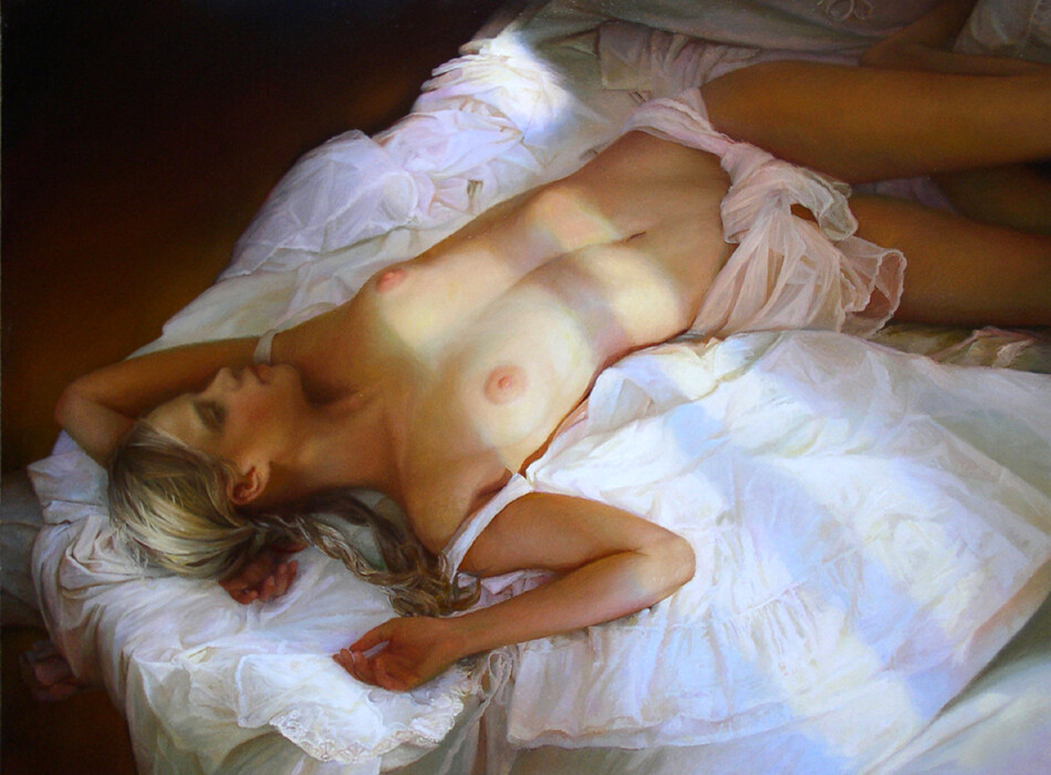 Art Giclee Printed Oil Painting Print Girly nude