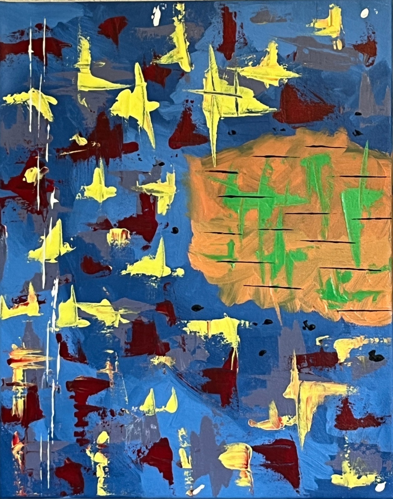 Original Abstract Acrylic Art Painting titled F0601