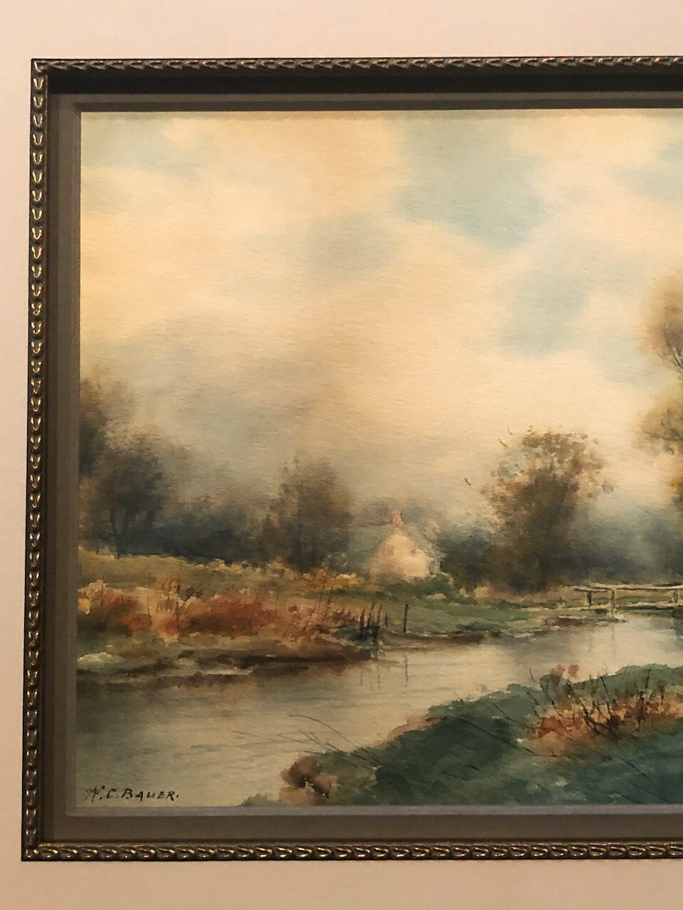 WILLIAM CORNELIS BAUER (1862-1904) SIGNED LANDSCAPE WC – Listed Artist – Rare