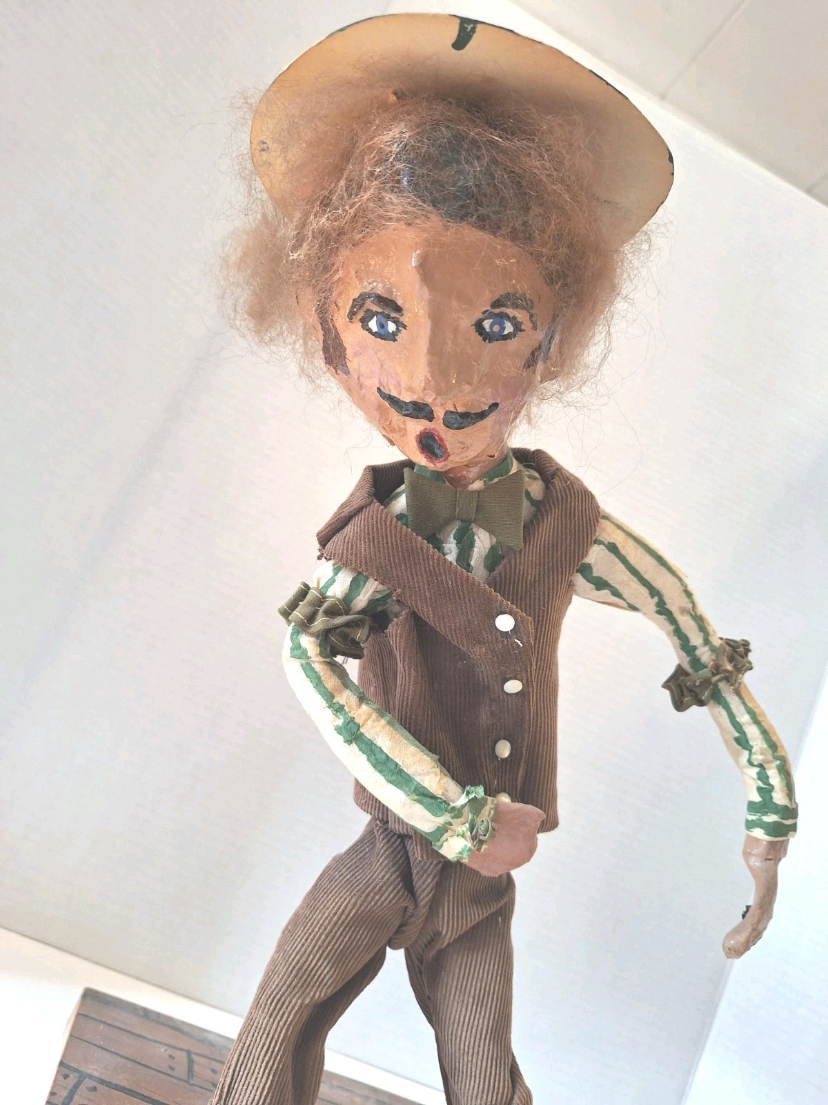 Antique Folk Art Papier Mache Carnival Barker 15 Inches Tall So Ugly It’s Cool