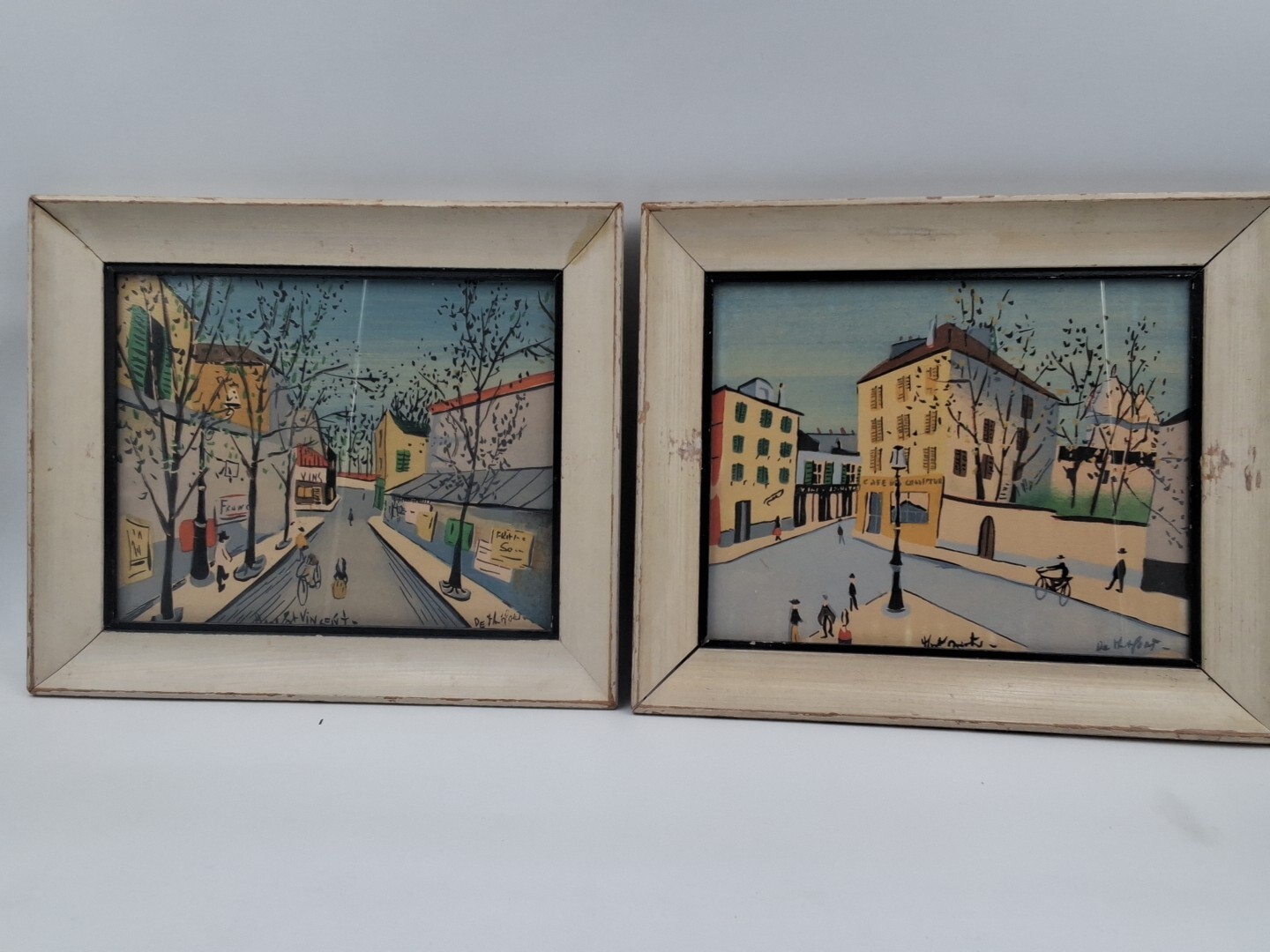 Pair Of Charles De Montforte Original Watercolor Paintings Framed 13*11 inch.