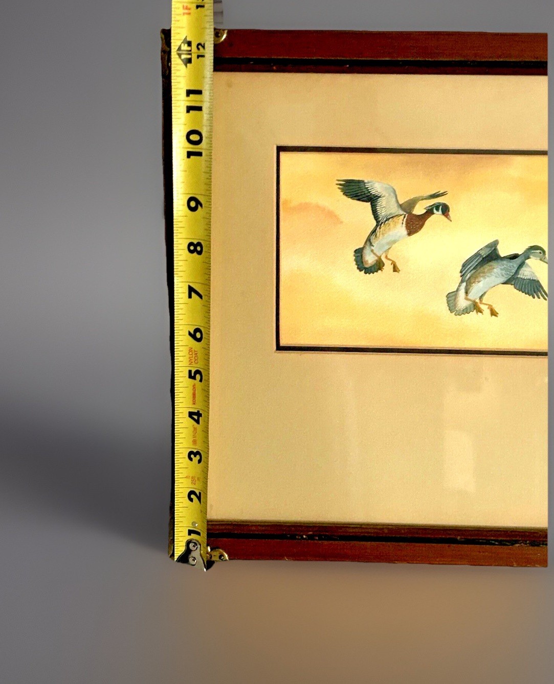 Bishop Signed Watercolor Painting Duck 13.5″L x 12.5″ W Vintage