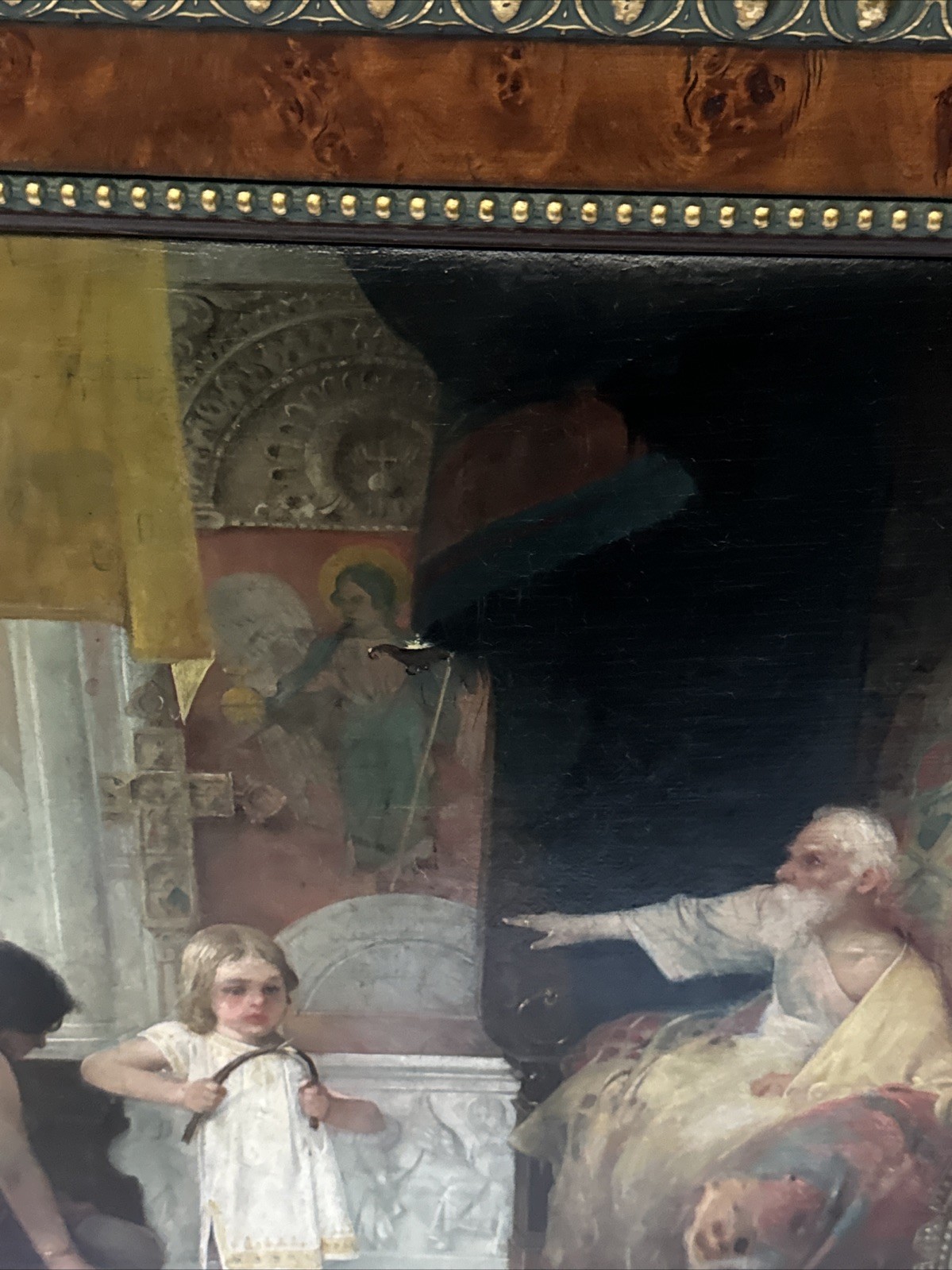 Antique Queen Painting Masterful 19th Century Iconic Interior Oil 1880 Portrait