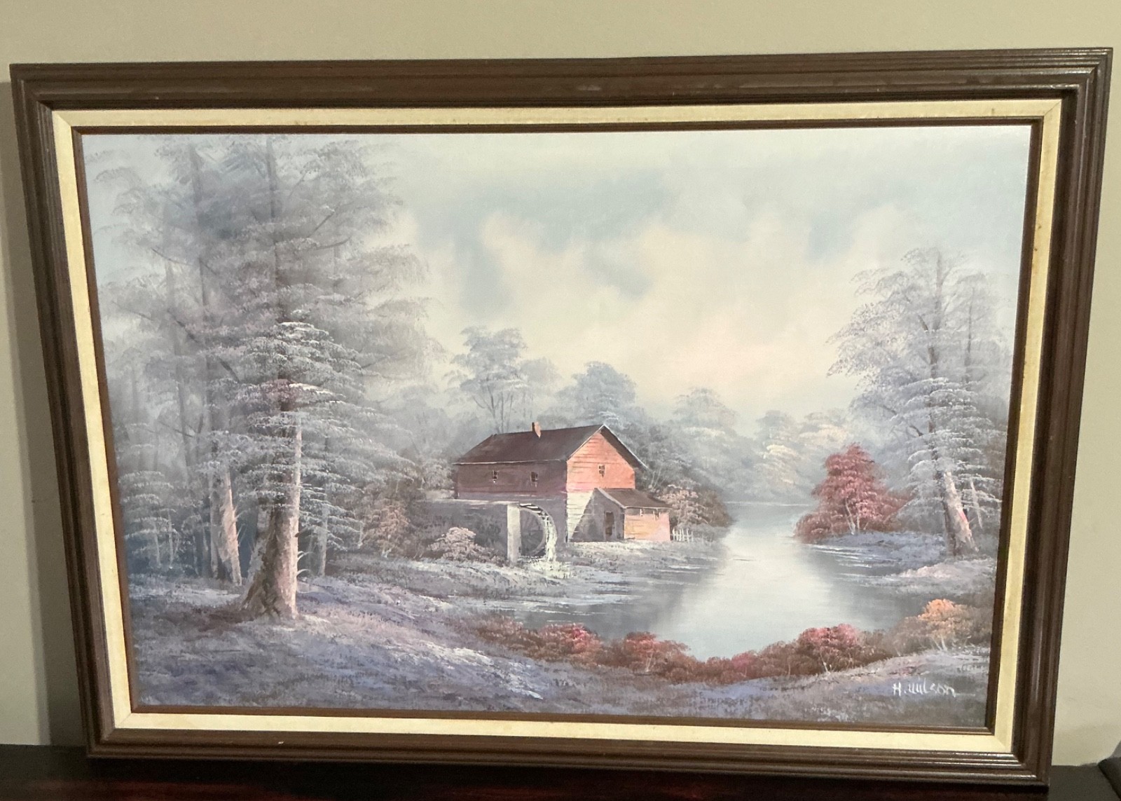 Landscape Oil Painting Signed by H. wilson. 35.5″ X 24″