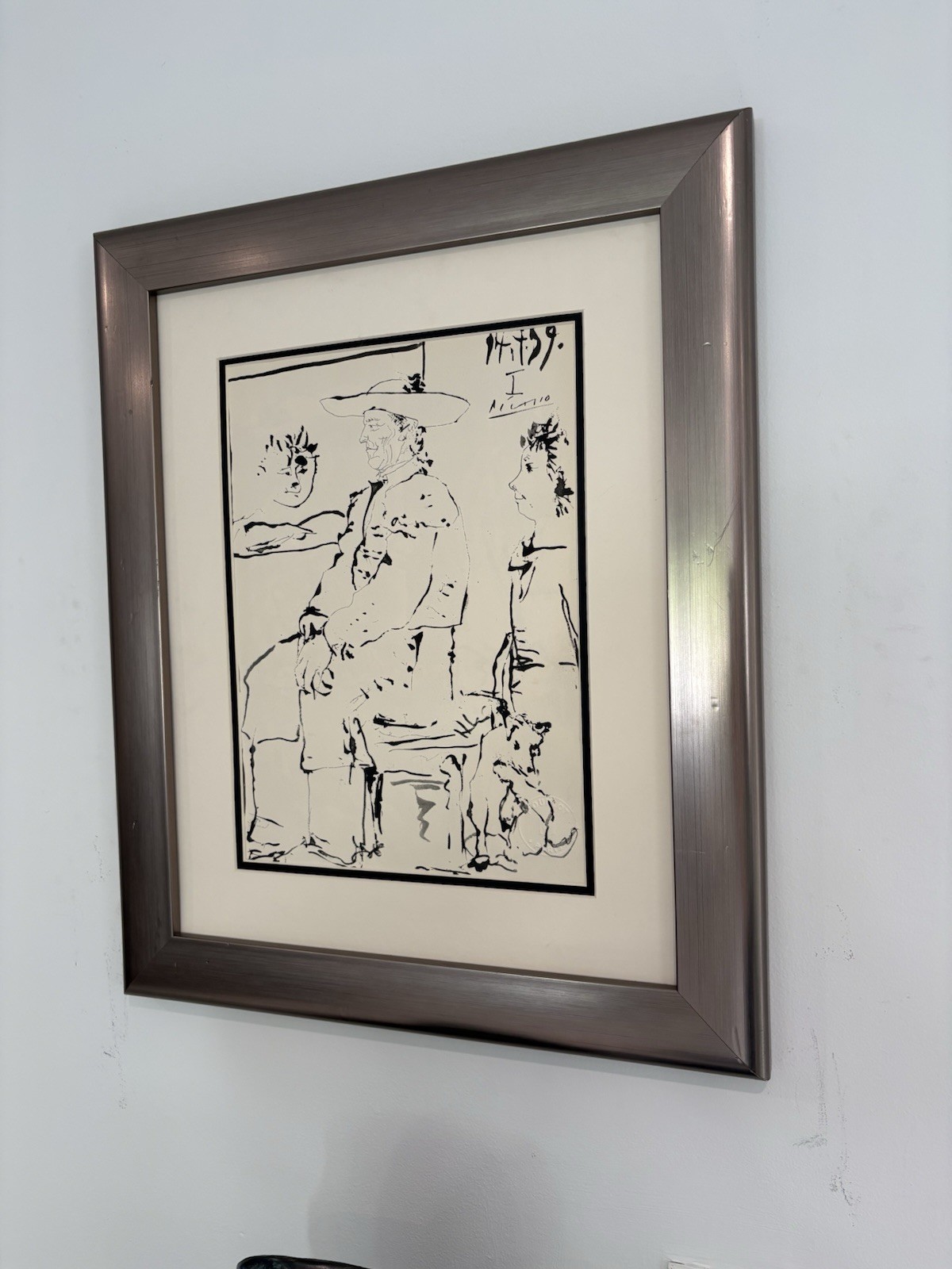 Pablo Picasso Lithograph Hand Signed & Stamped 1900-1970s Matted & Framed