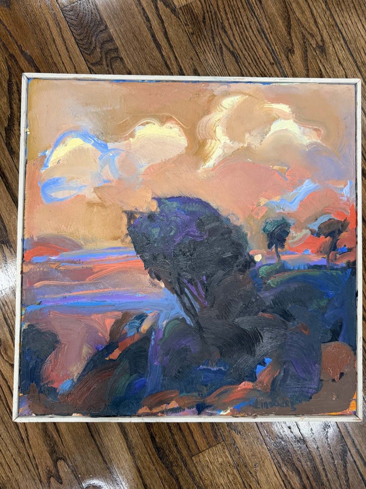 KEITH LINDBERG ORIGINAL OIL ON CANVAS “RIVER TREESE” 2001 SIGNED