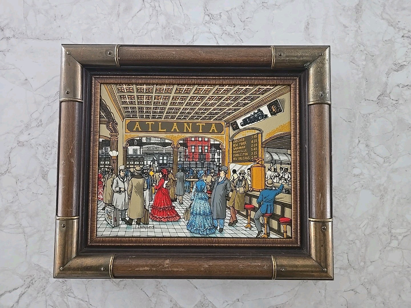 Vintage H Hargrove Atlanta Train Station 1988 Signed Limited Edition Painting