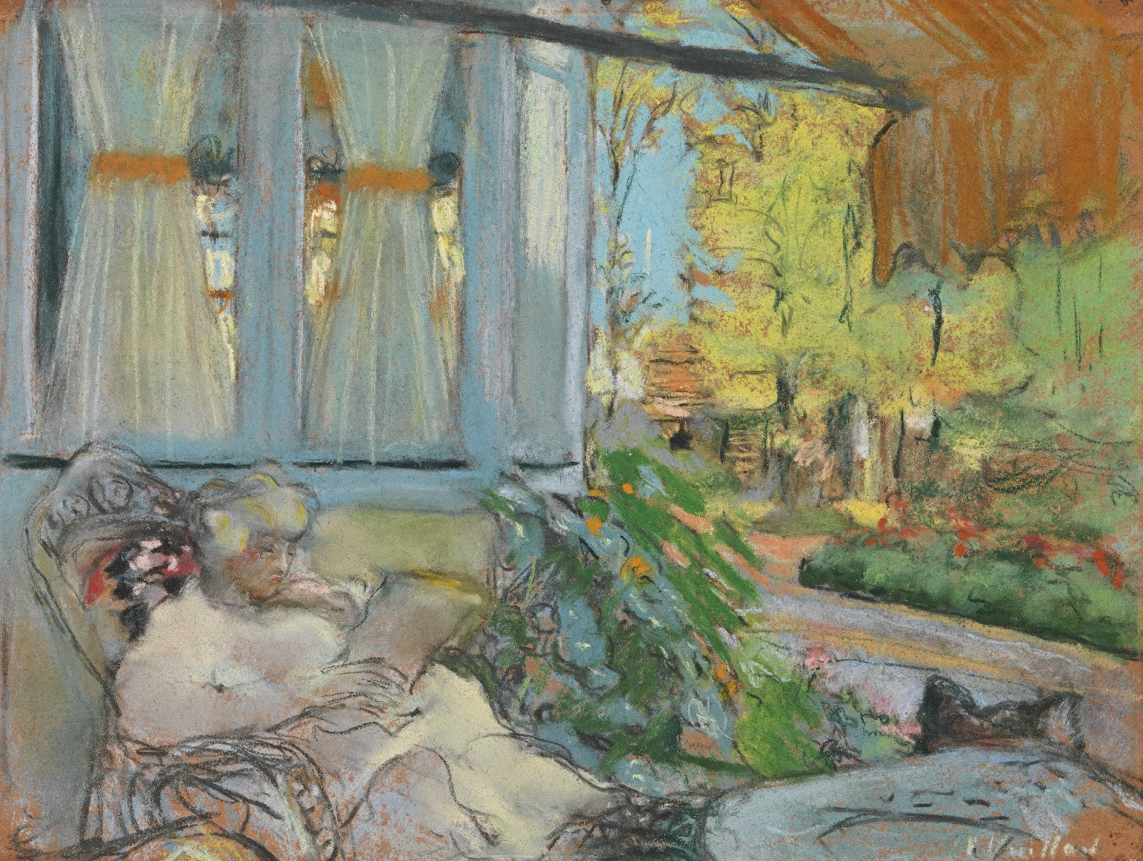Édouard Vuillard Signed Oil Painting on Canvas 16×24 in Post-Impressionism ..