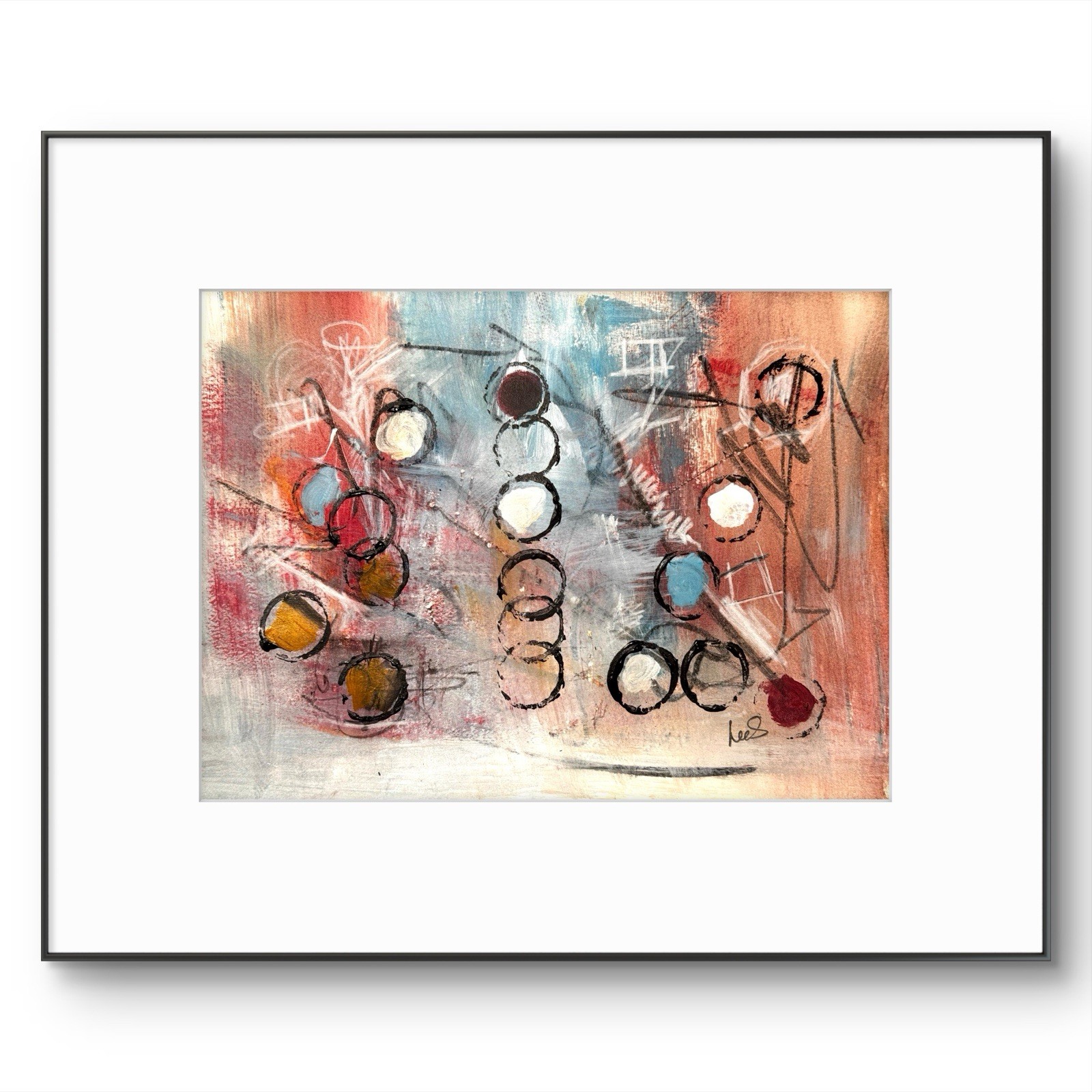 Original Abstract Expressionism 9X12 Paper Warm Tones Modern Handmade Signed 16
