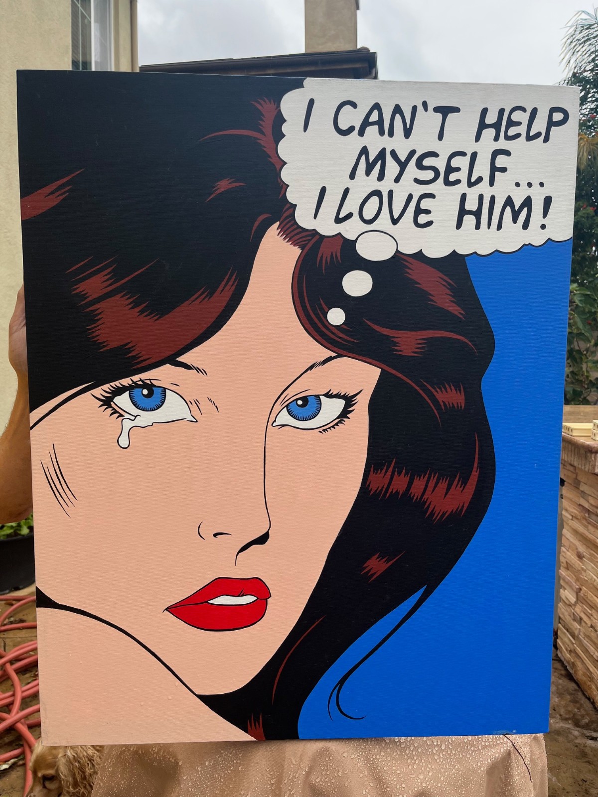 “I CAN’T HELP MYSELF II” Original Comic Pop Art: Acrylic on canvas 30″ X 24″