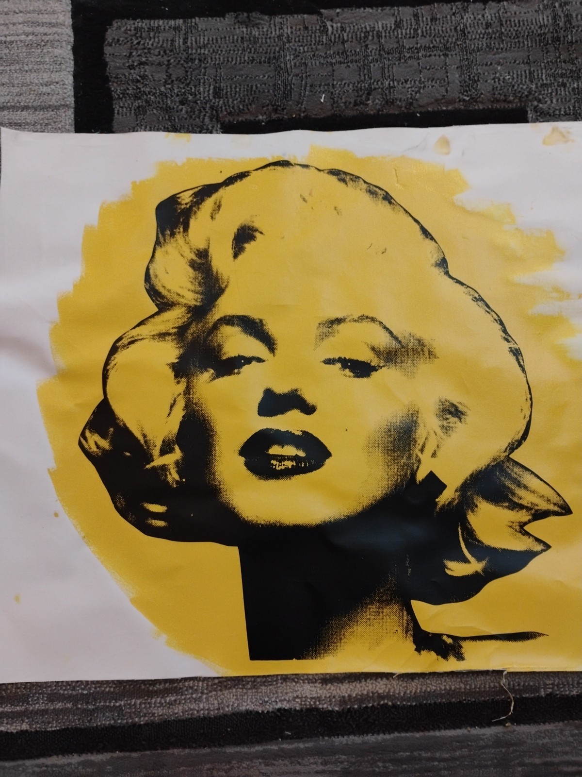 Steve Kaufman Marilyn Monroe Canvas . Yellow, Signed Limited Edition