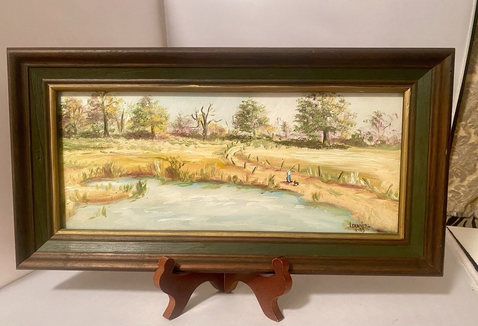 Vtg 1979 Land/ Waterscape Country Scene Oil Painting Original Signed