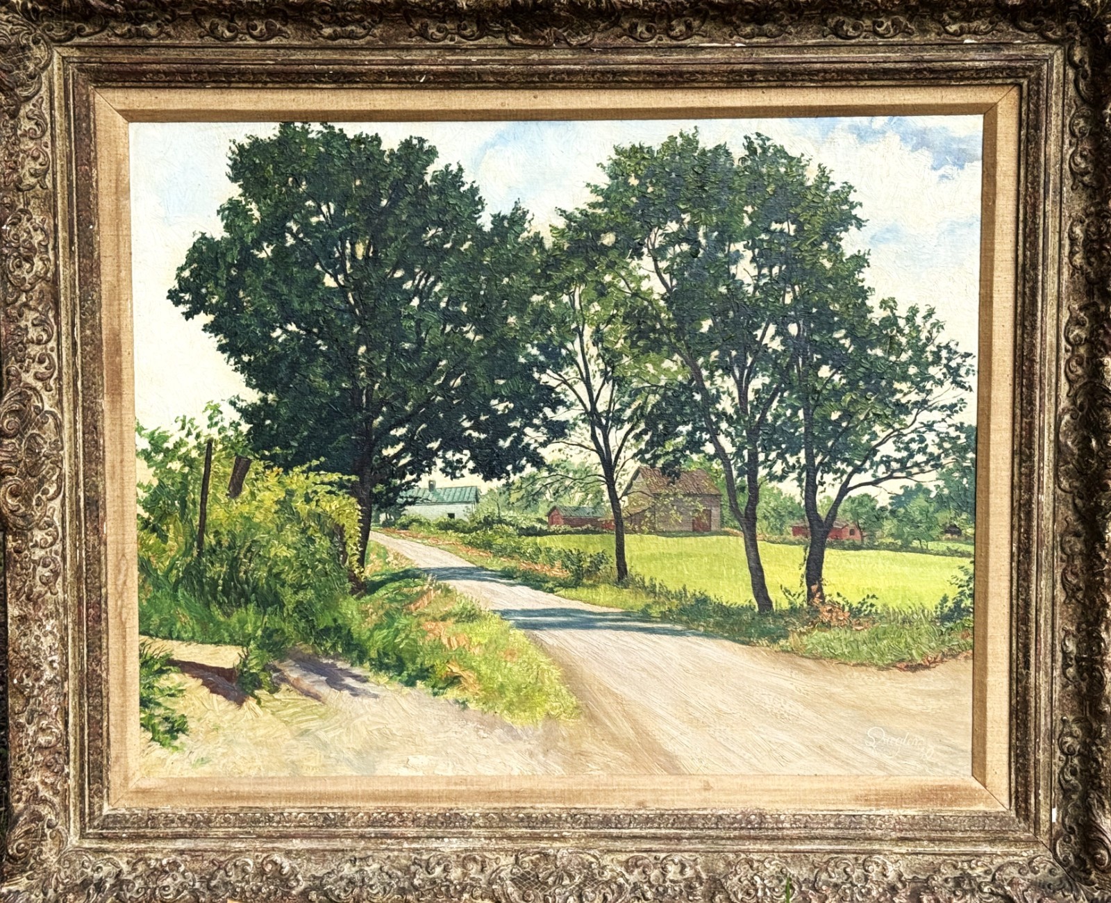 VTG c. 1940 Origin Impressionist O/C Landscape with Cabin Signed Ziegler, Dated!