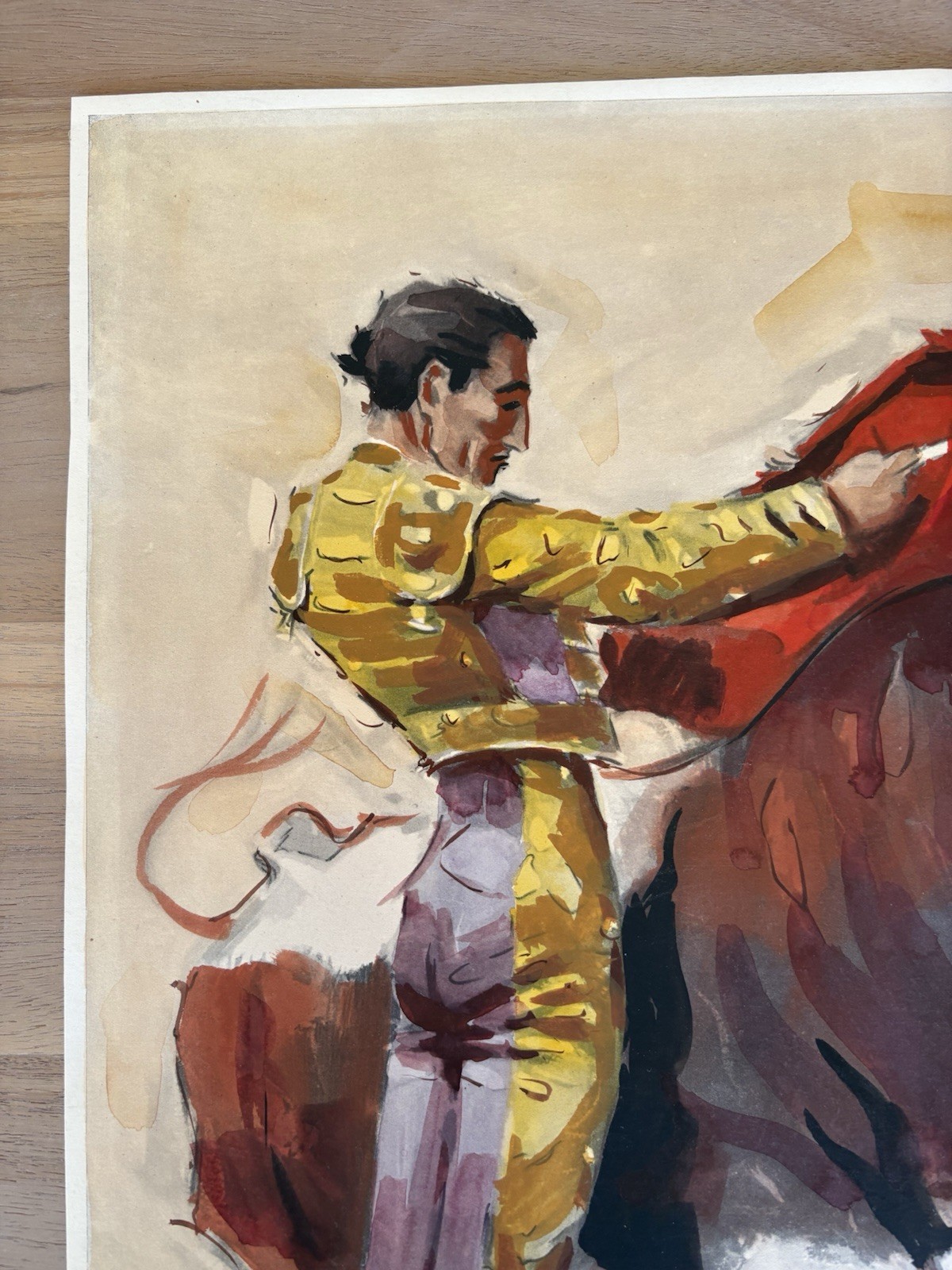 Jose Maria Tuser Vazquez – Watercolor Painting Matador Bullfighting 16.5”x13.5”