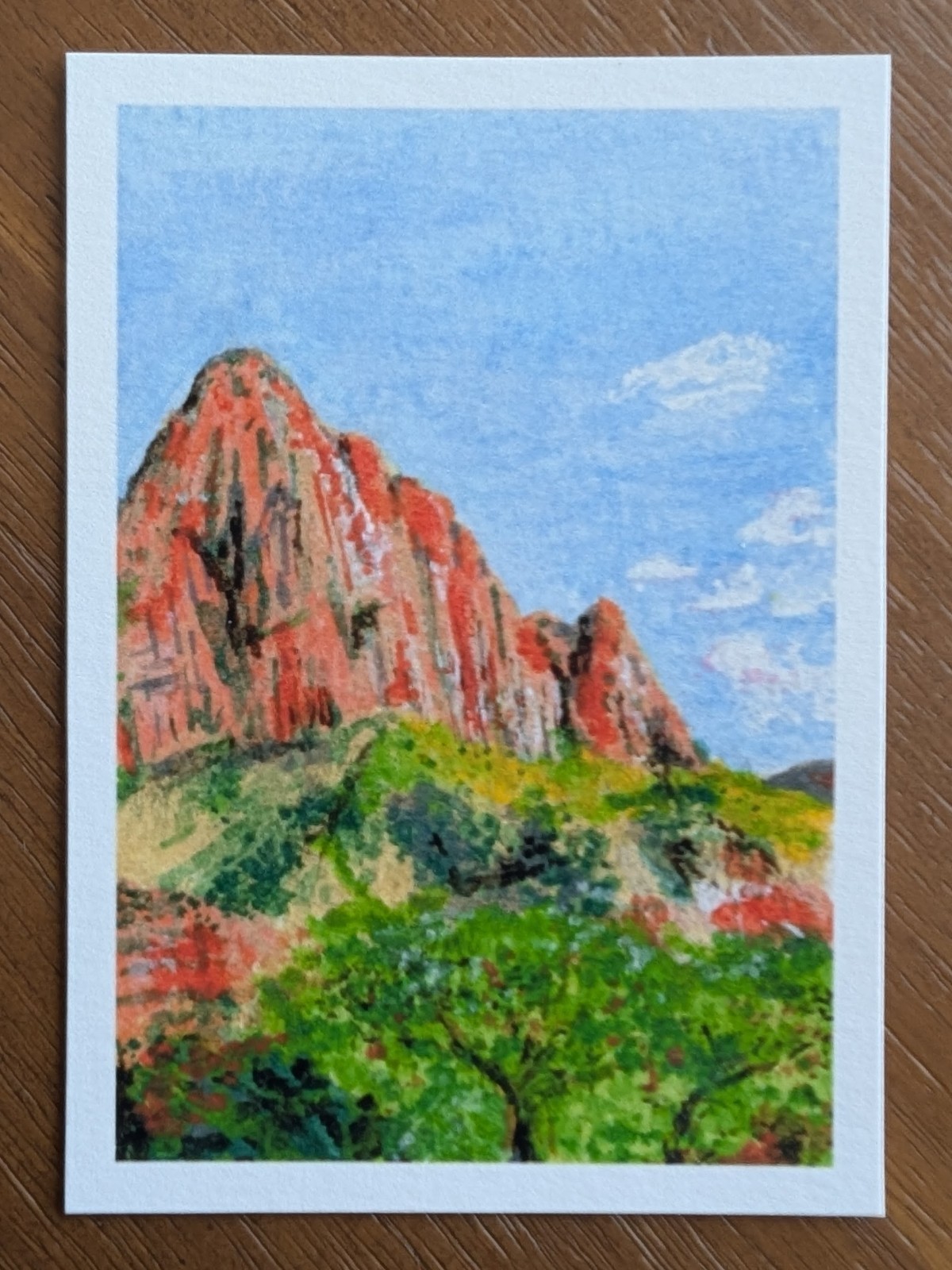 ACEO PRINT of Original Painting Desert Landscape Zion National Park Utah Art