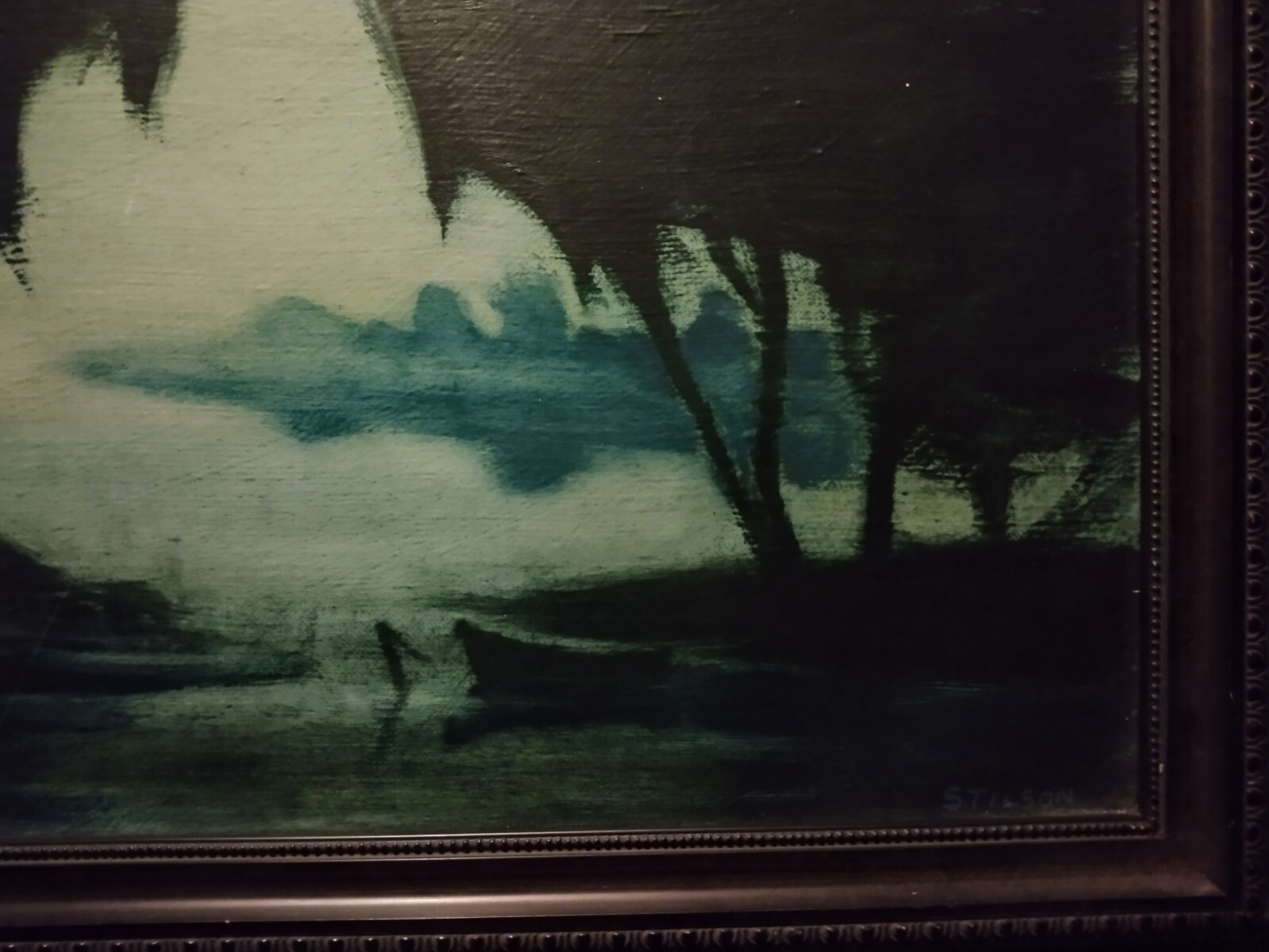 Early William Stilson NYC 1964 Night Scene ( American 1934 – 2012) Oil Painting