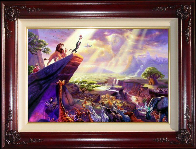 Thomas Kinkade ~ Disney ~ The Lion King 12×18 S/N Oil on Canvas