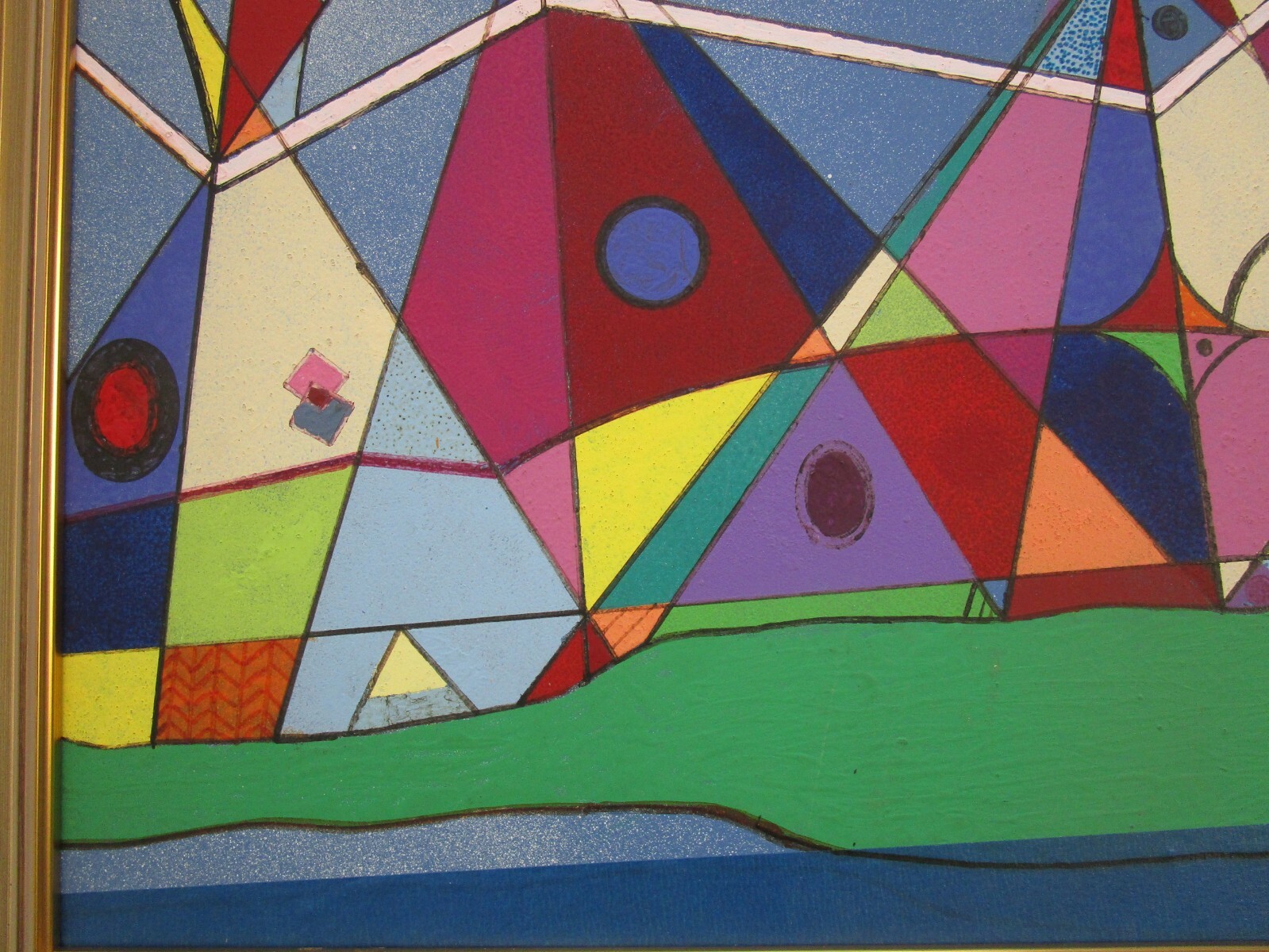 NORMAN AMERICAN INDIAN TEEPEE PAINTING EXPRESSIONISM LANDSCAPE VINTAGE POP ART