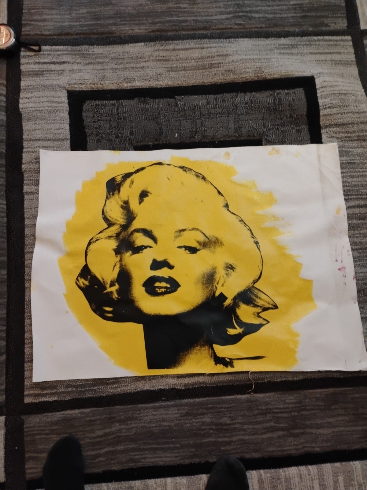Steve Kaufman Marilyn Monroe Canvas . Yellow, Signed Limited Edition