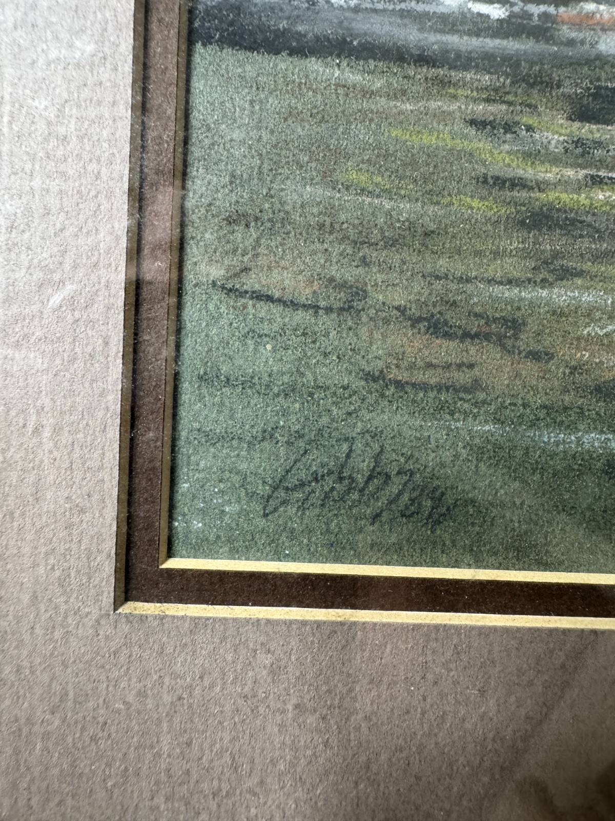 Gibbs 1988 “River Landscape Scene” Pastel Painting – Signed And Framed