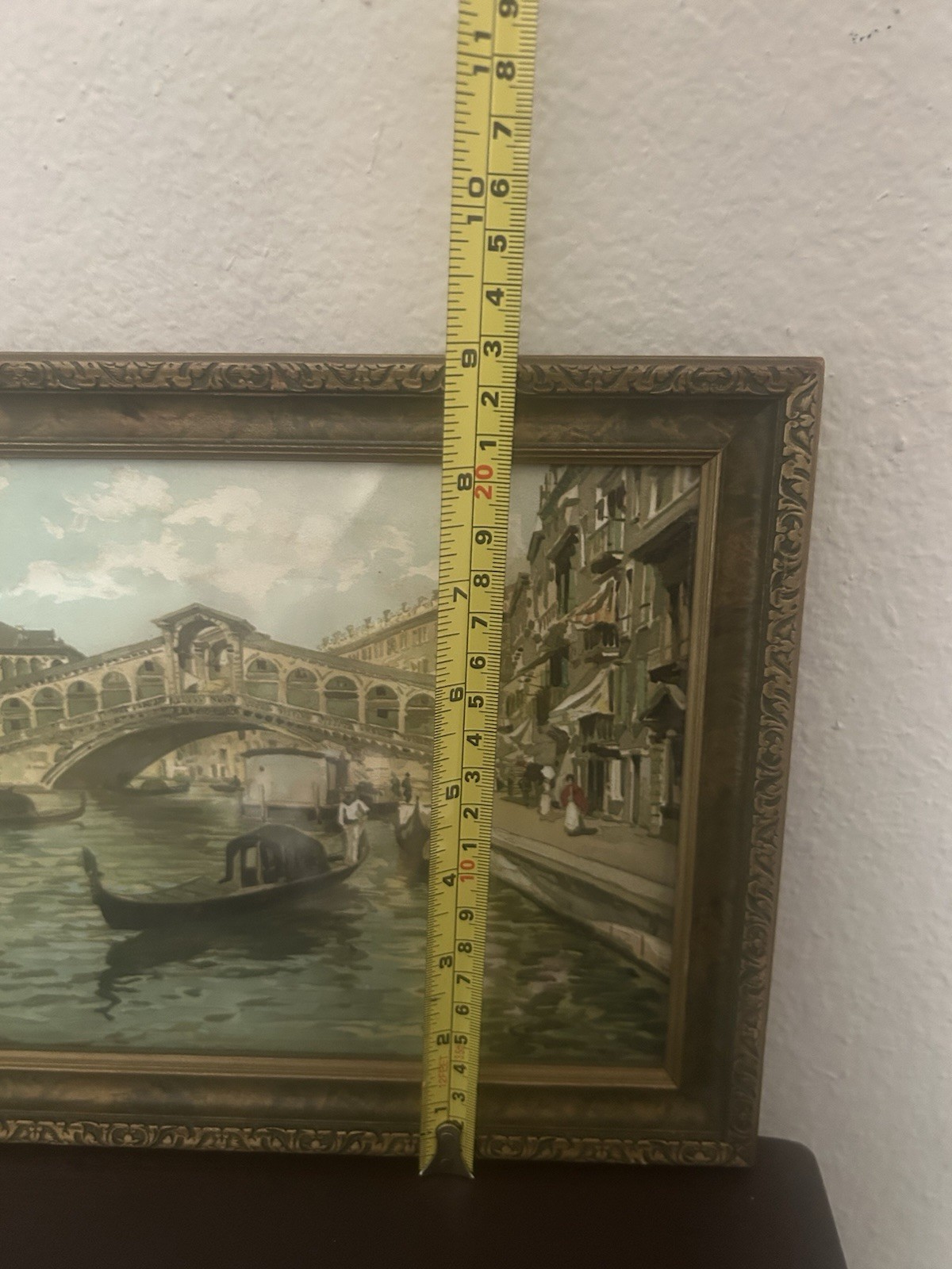 Venice Canal Scene Impressionist Framed Handmade Oil Painting Set