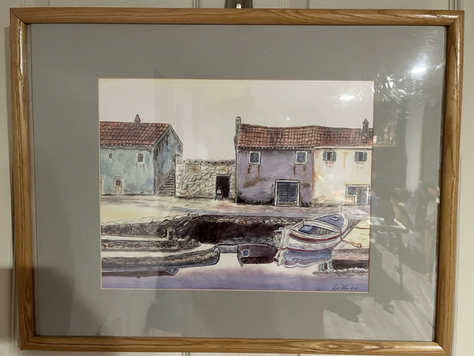 Coastal Watercolor Painting, Framed and Matted, Artist Signed
