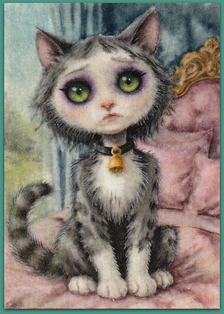 ACEO 2.5×3.5 watercolor painting – lot 26 – fox kitty beauty cute cozy tale