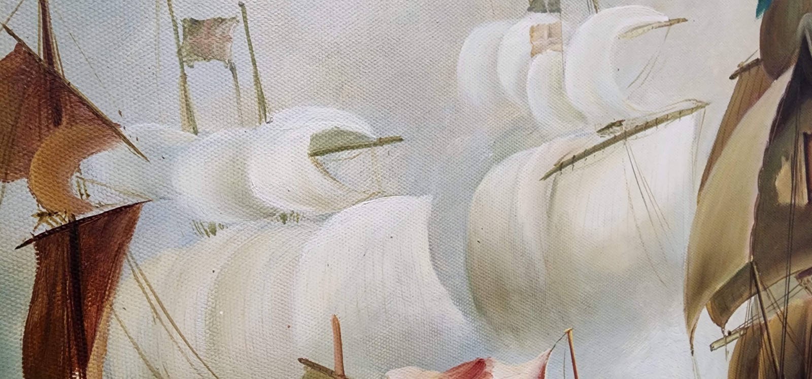 17th CENTURY SHIP BATTLE PAINTING by DeBOOM SEA NAVAL WAR FRANCE DUTCH CANNONS