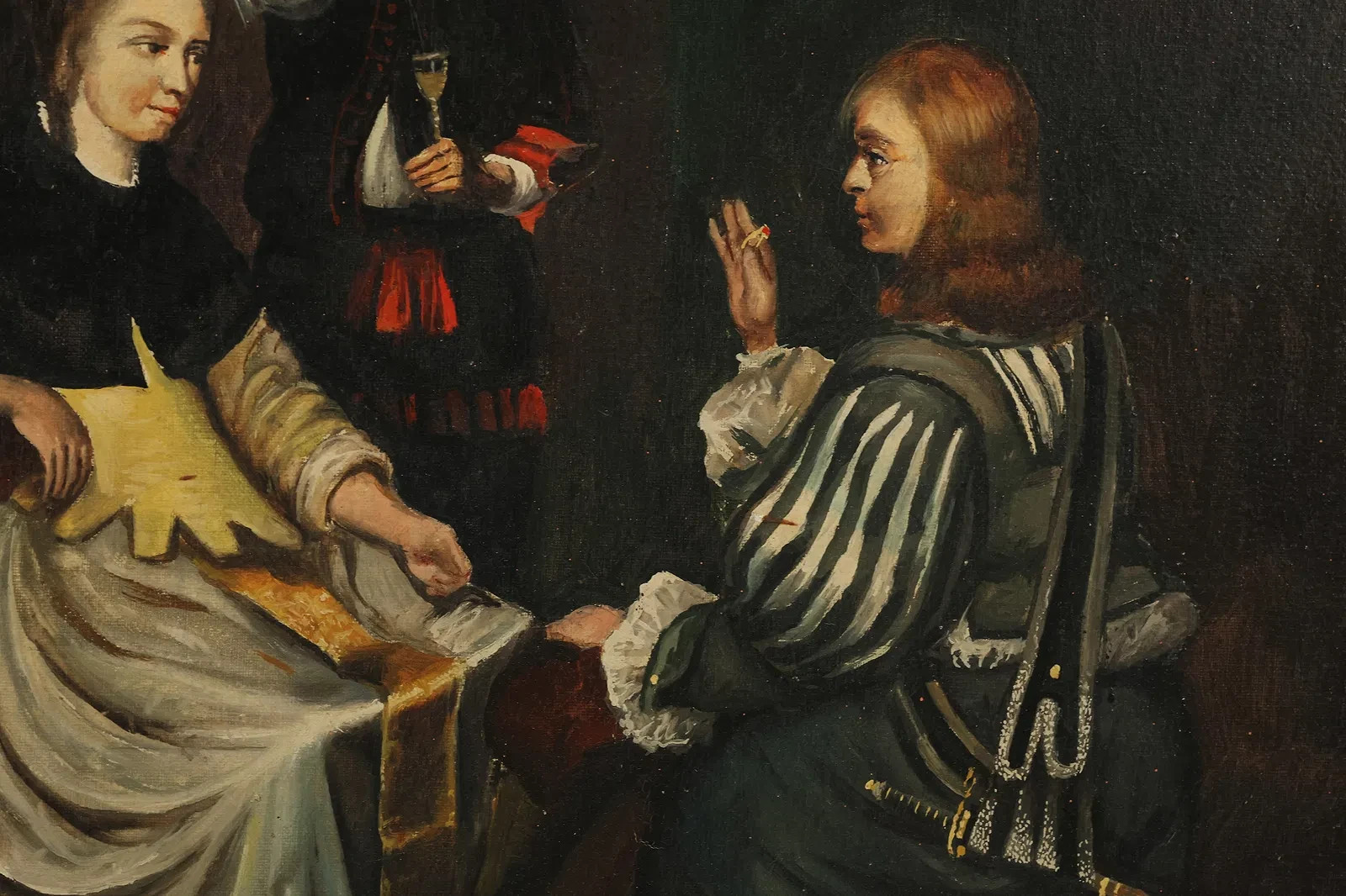 “Presentation of the Medallion” after Caspar Netscher,17th-century Dutch Painter