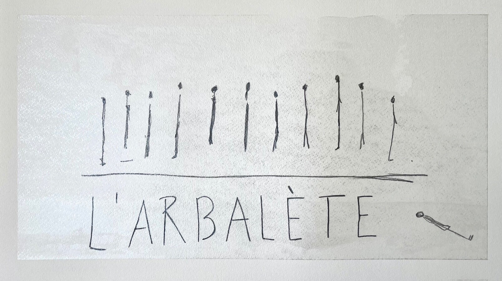 ITALIAN MINIMALIST GRAPHITE AND ACRYLIC ON PAPER PAINTING
