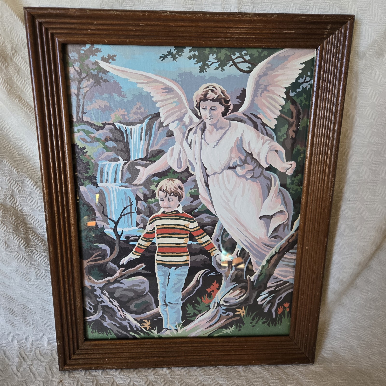 Guardian Angel And Boy Paint By Number in Wooden Frame 18.5″ x 14.5″ x 1.25