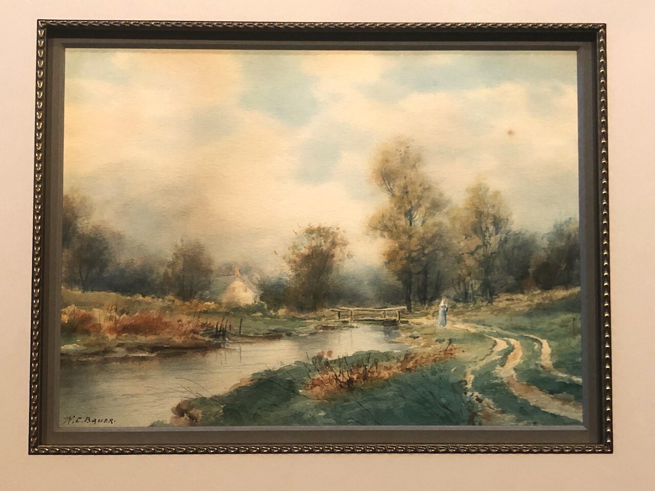 WILLIAM CORNELIS BAUER (1862-1904) SIGNED LANDSCAPE WC – Listed Artist – Rare