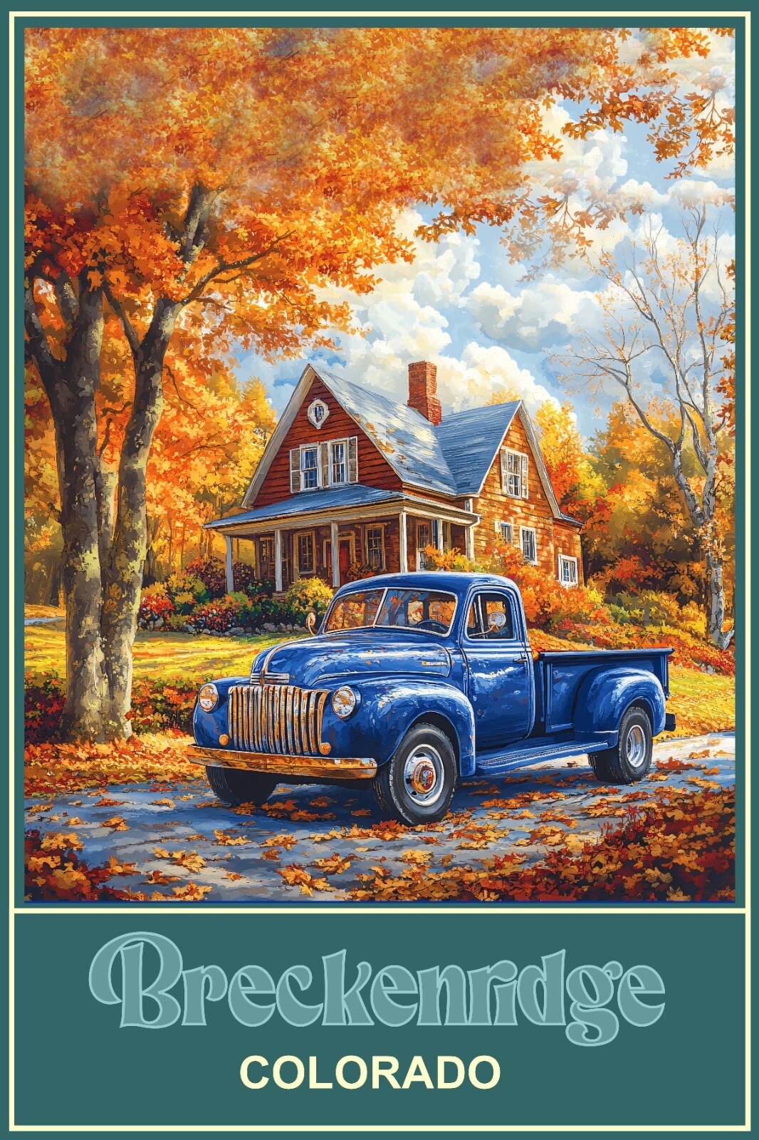 Breckenridge Colorado Fall Foliage Trees Travel Poster 16 x 24 Giclee Print