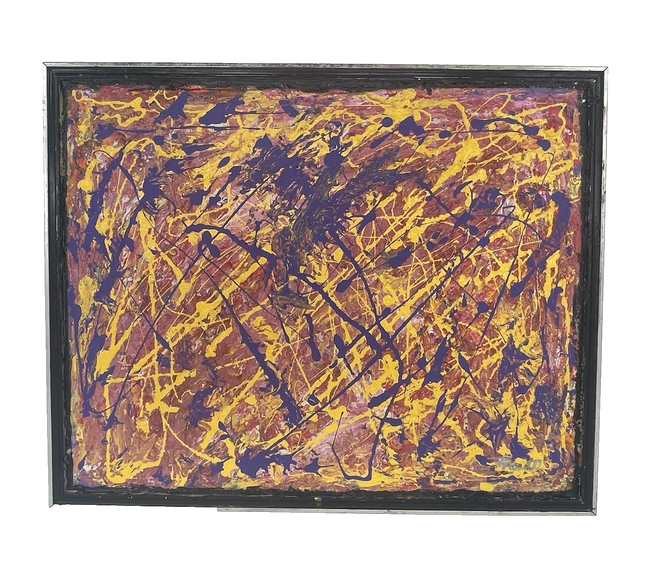 Original Signed Abstract Expressionist Acrylic Painting on Canvas