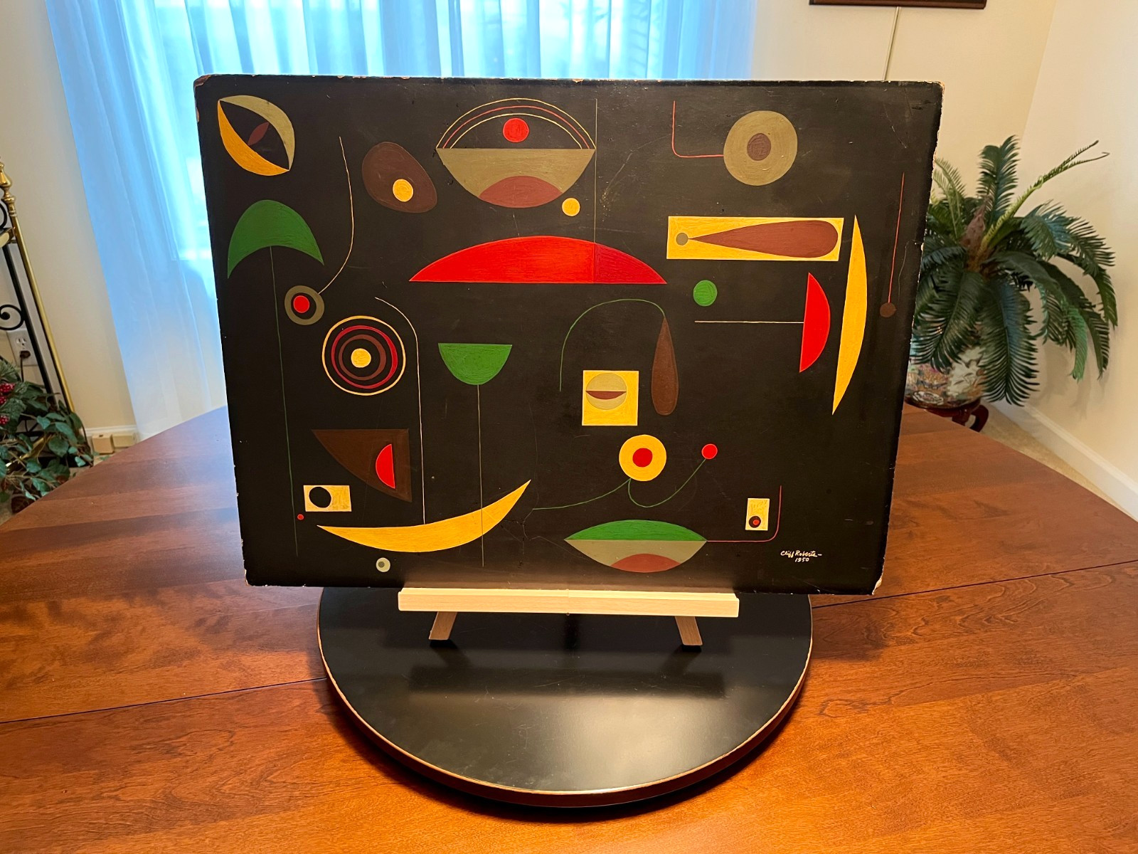 CLIFF ROBERTS Mid-Century Modern Orig 50s Abstract Painting SESAME STREET Artist