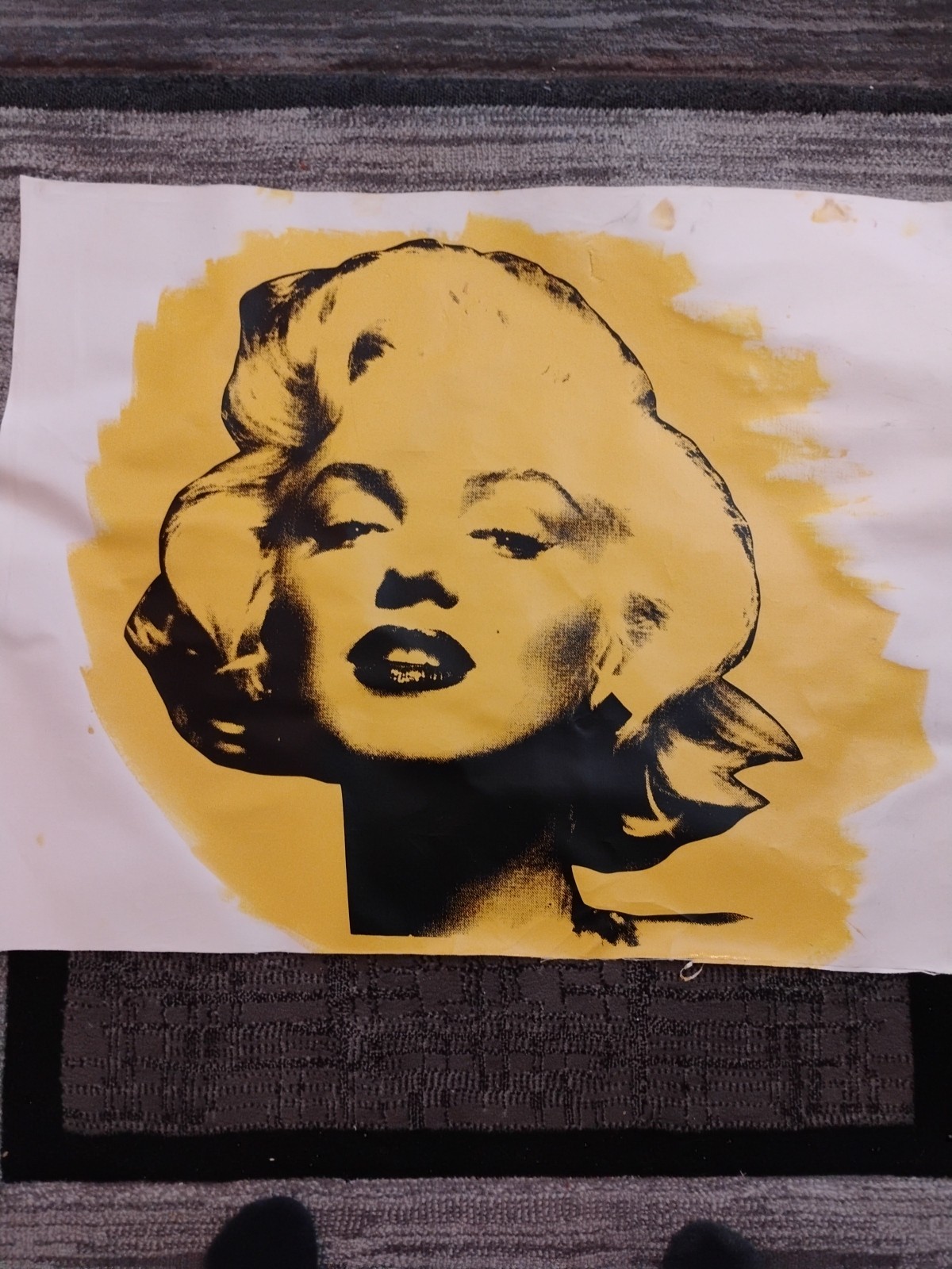Steve Kaufman Marilyn Monroe Canvas . Yellow, Signed Limited Edition