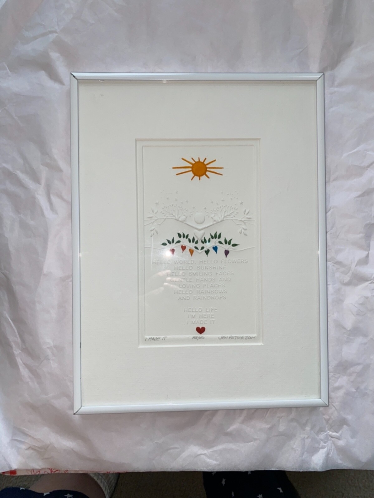 HELLO WORLD I MADE IT FRAMED COLORFUL WATER COLOR