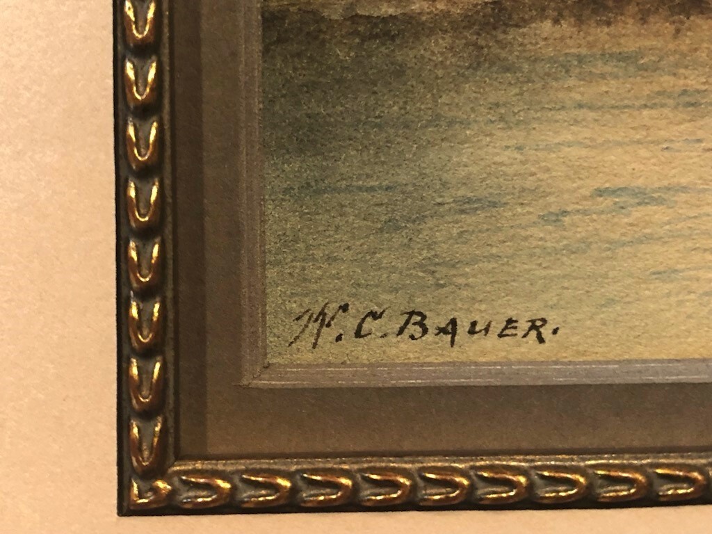 WILLIAM CORNELIS BAUER (1862-1904) SIGNED LANDSCAPE WC – Listed Artist – Rare