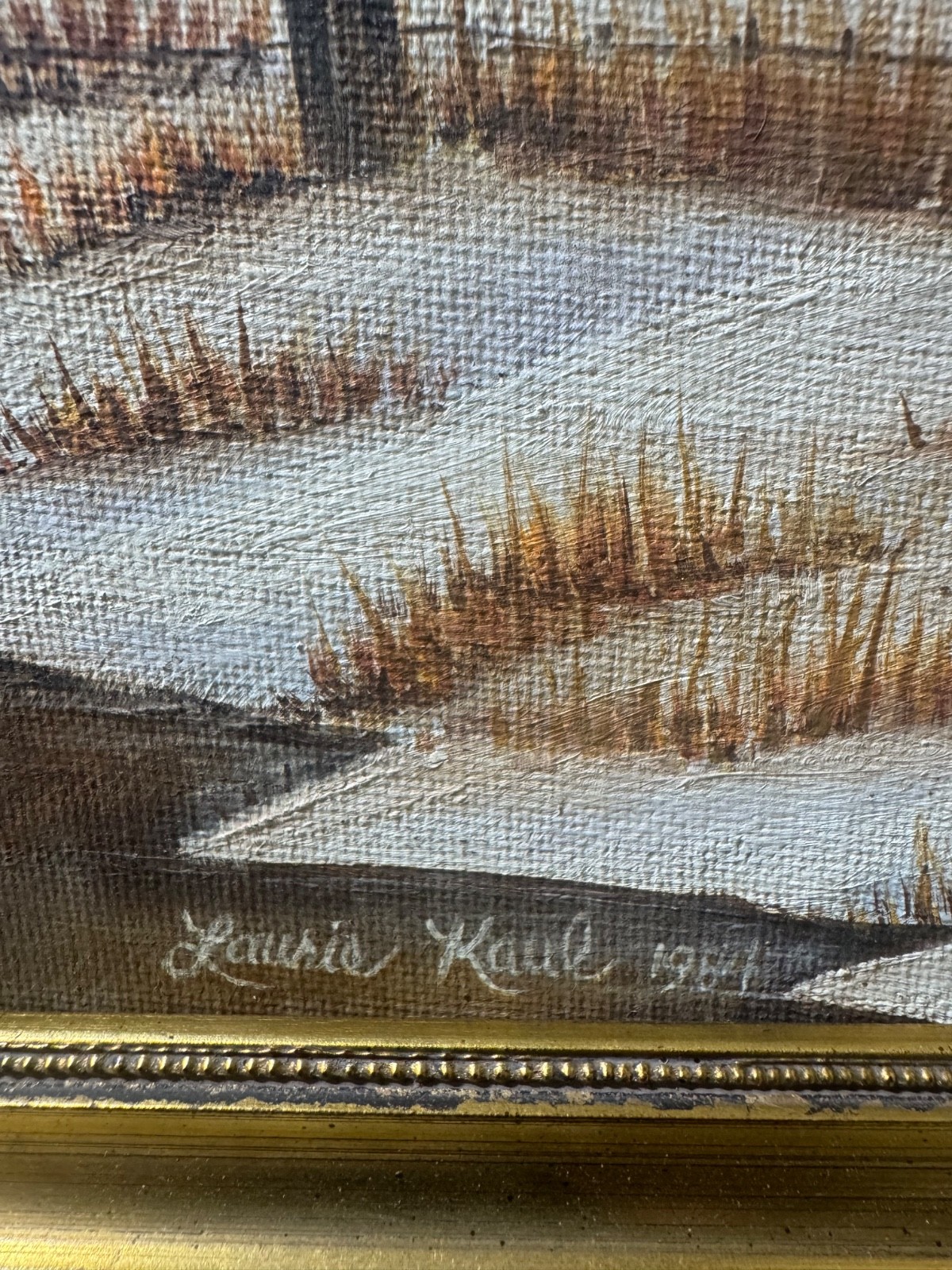 Laurie Kaul 1984 “Turkey In Winter Landscape Scene” Oil Painting – Signed/Framed