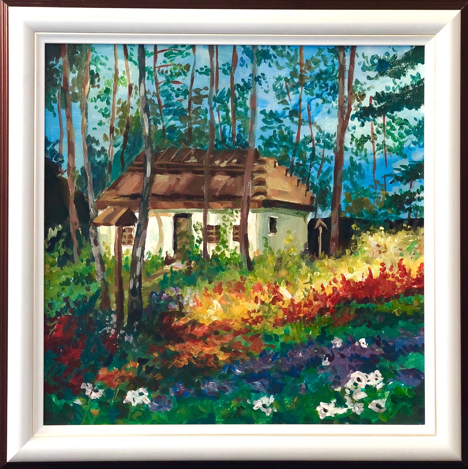 Painting by Ukrainian Kostiuk-Shostka “Ukrainian landscape”Original Signed Art