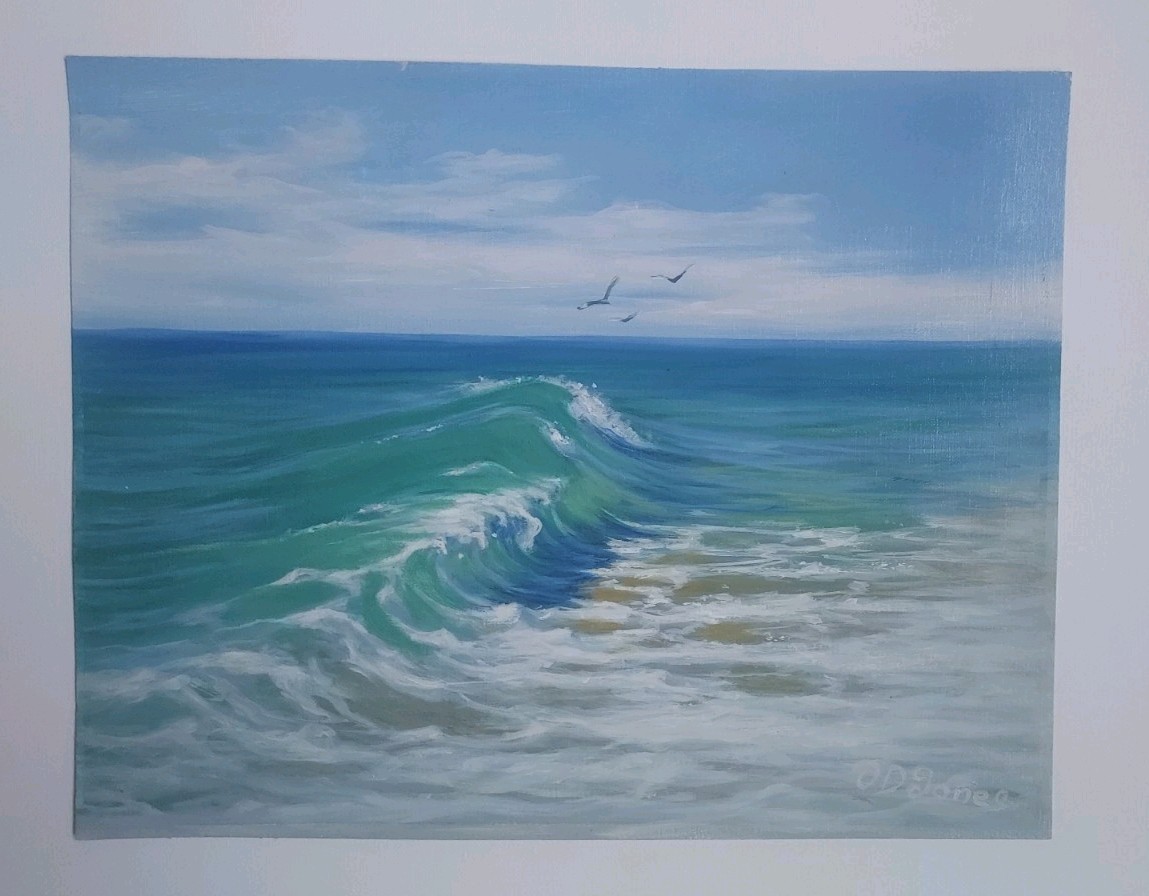 Peaceful Seascape Original Oil Painting Florida Coastal Art 11×14″