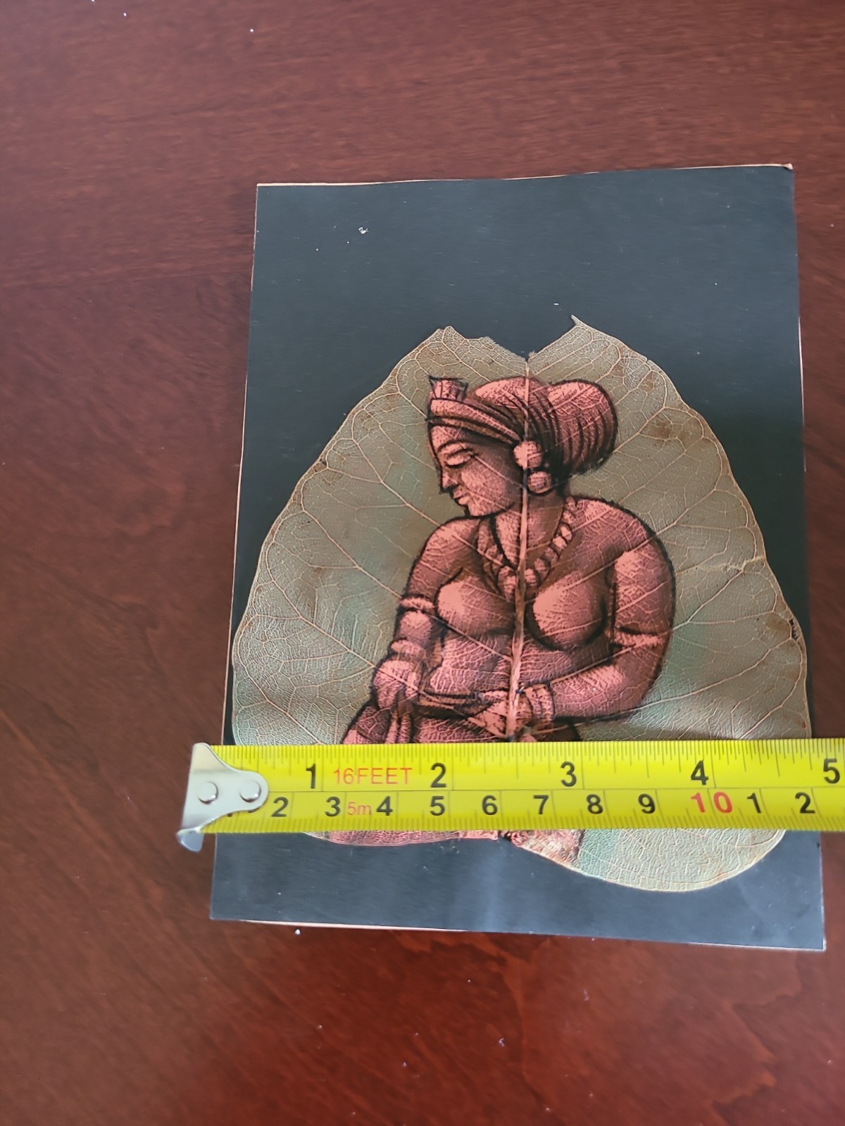 2 Vintage hand Painted In Oil On Pepal Leaf Artwork