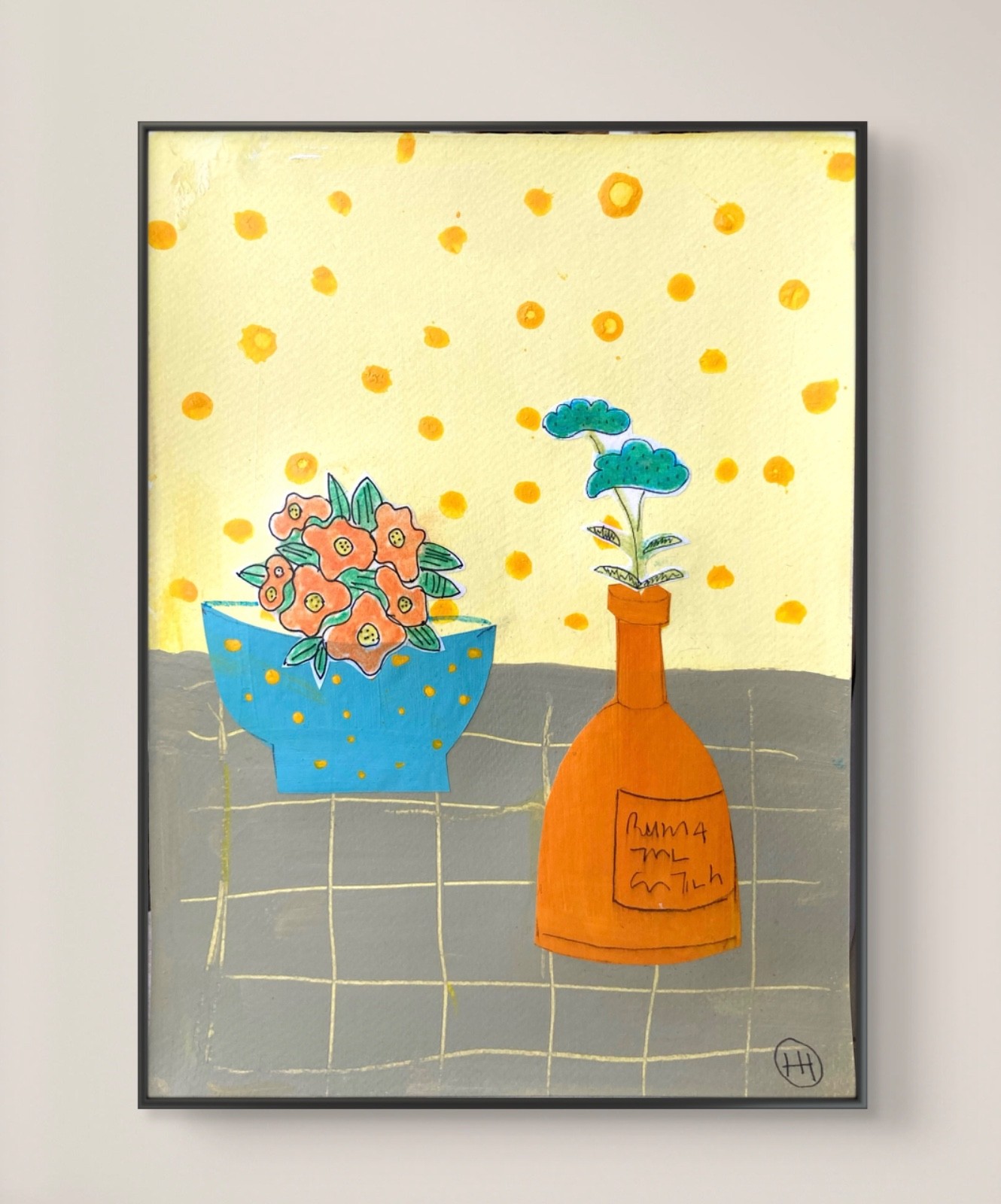 Original Colorful Abstract 9×12 Mixed Media Painting on Paper, Holly Hammond