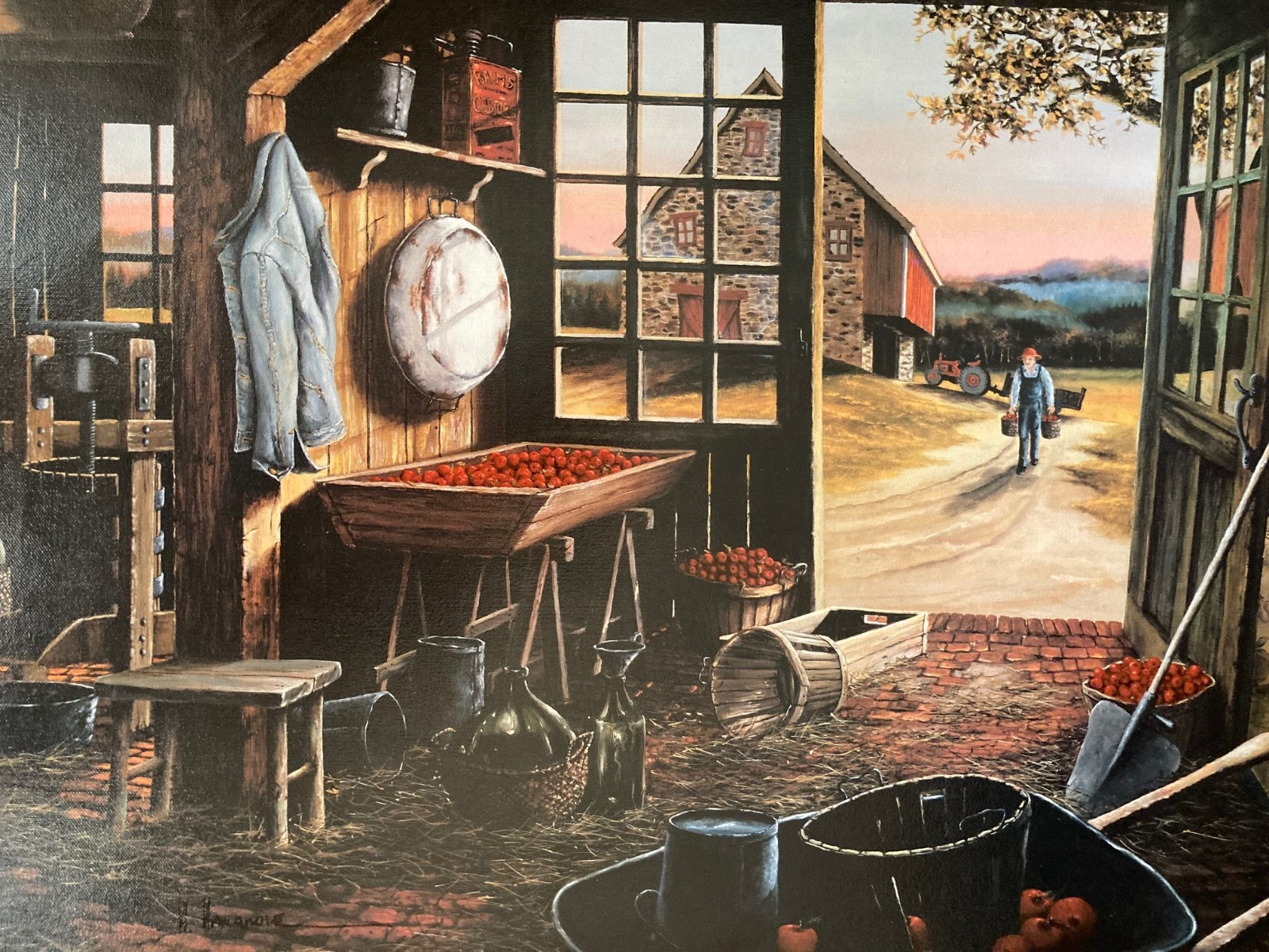 H. Hargrove Serigraph Apple Barn Size 20″ x 24″