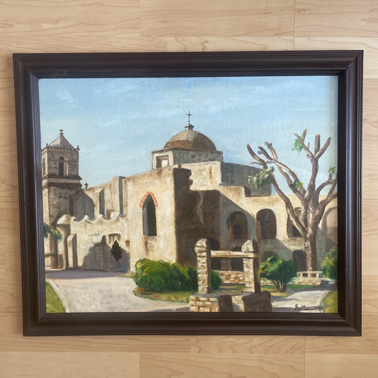 Mission San Jose San Antonio Texas Art Painting Signed by Sy Steinmuller