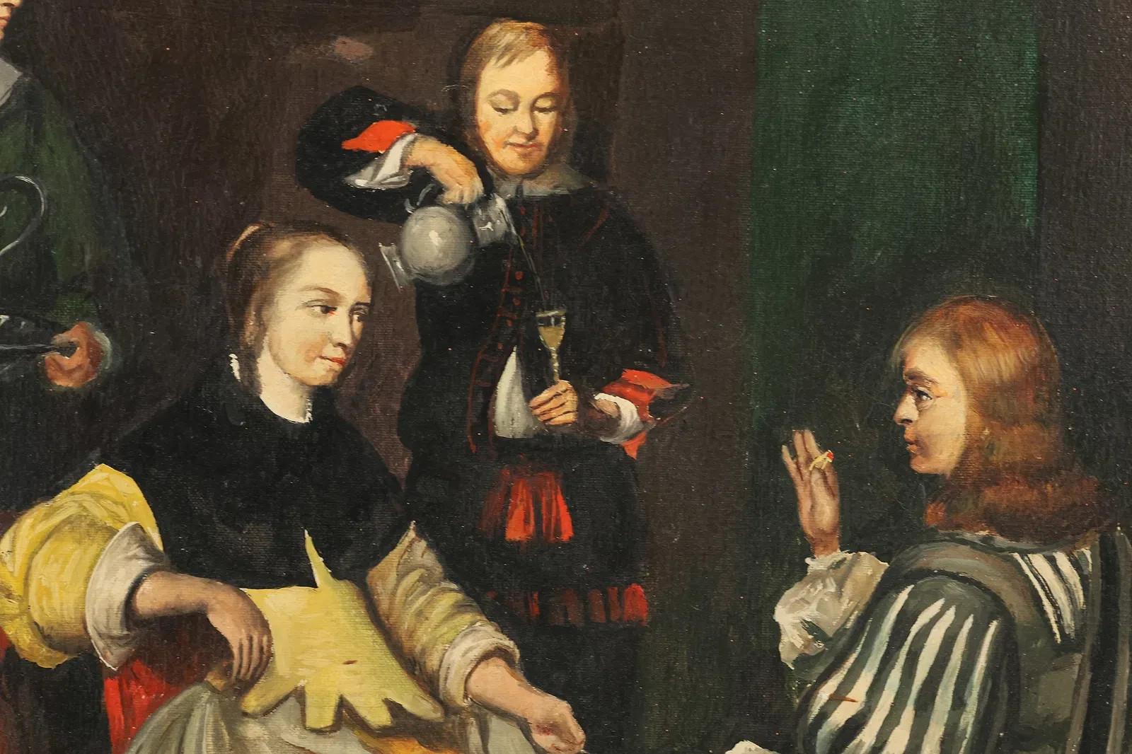 “Presentation of the Medallion” after Caspar Netscher,17th-century Dutch Painter