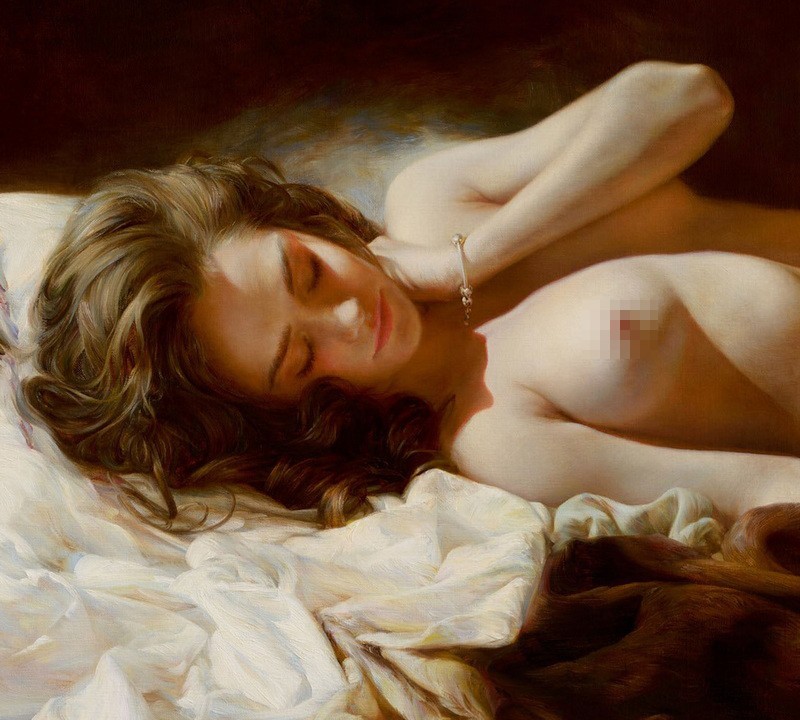 Sleeping Beauty Nudes Oil painting Wall art HD Giclee Printed on Canvas P1083
