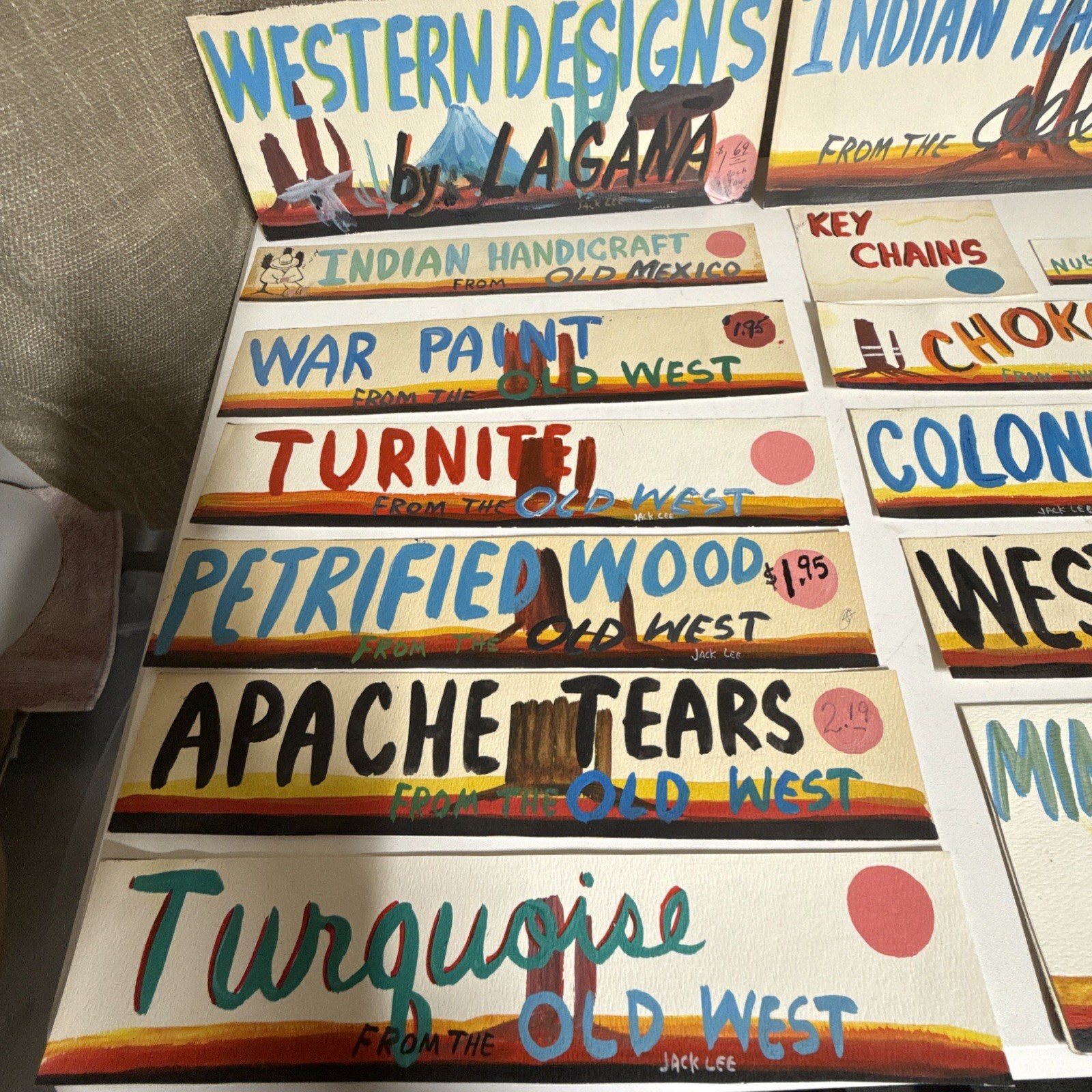 Rare Jack Lee Navajo Native American Artist Paintings Advertisements 1950-1970